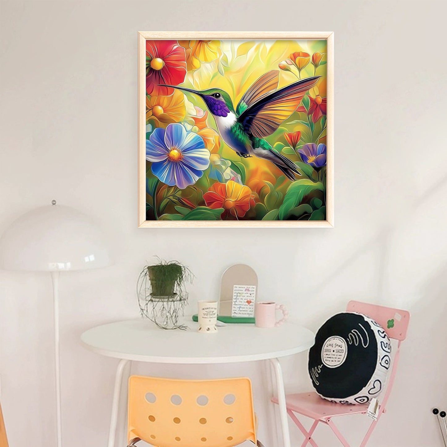 Hummingbird - Full 11CT Stamped Cross Stitch 40x40CM - Yishu