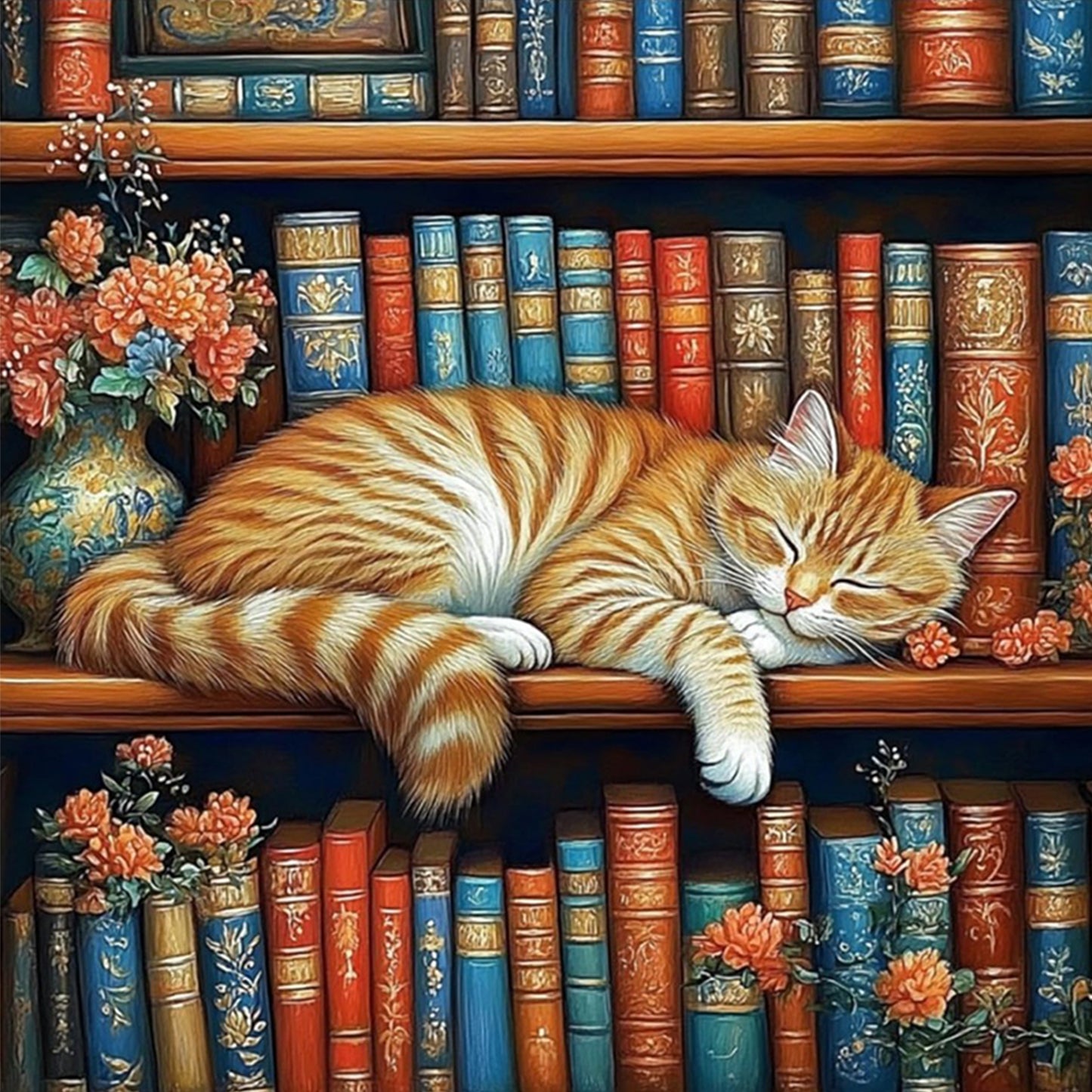 Cat - Full 11CT Stamped Cross Stitch 40x40CM - Yishu