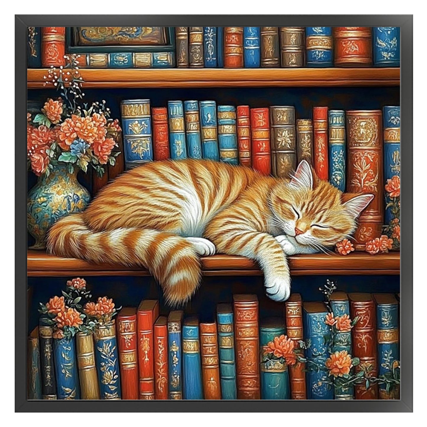 Cat - Full 11CT Stamped Cross Stitch 40x40CM - Yishu