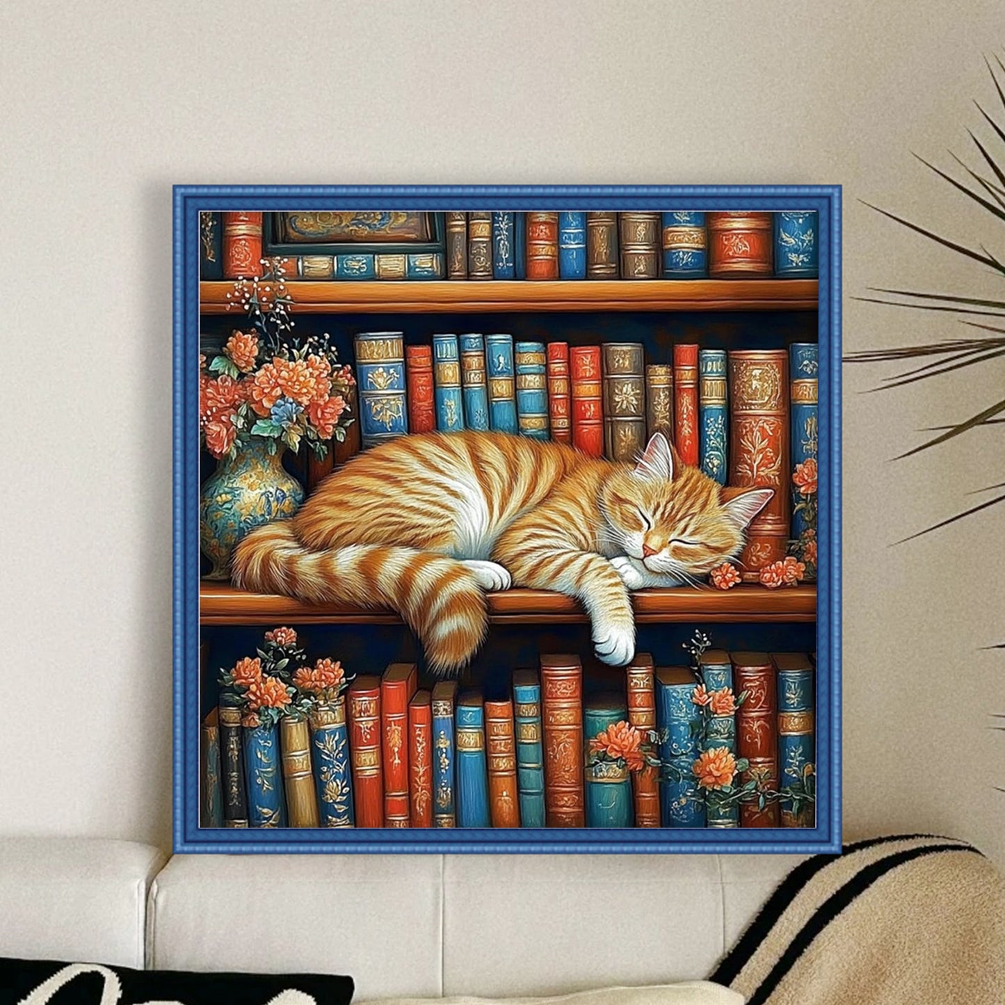 Cat - Full 11CT Stamped Cross Stitch 40x40CM - Yishu