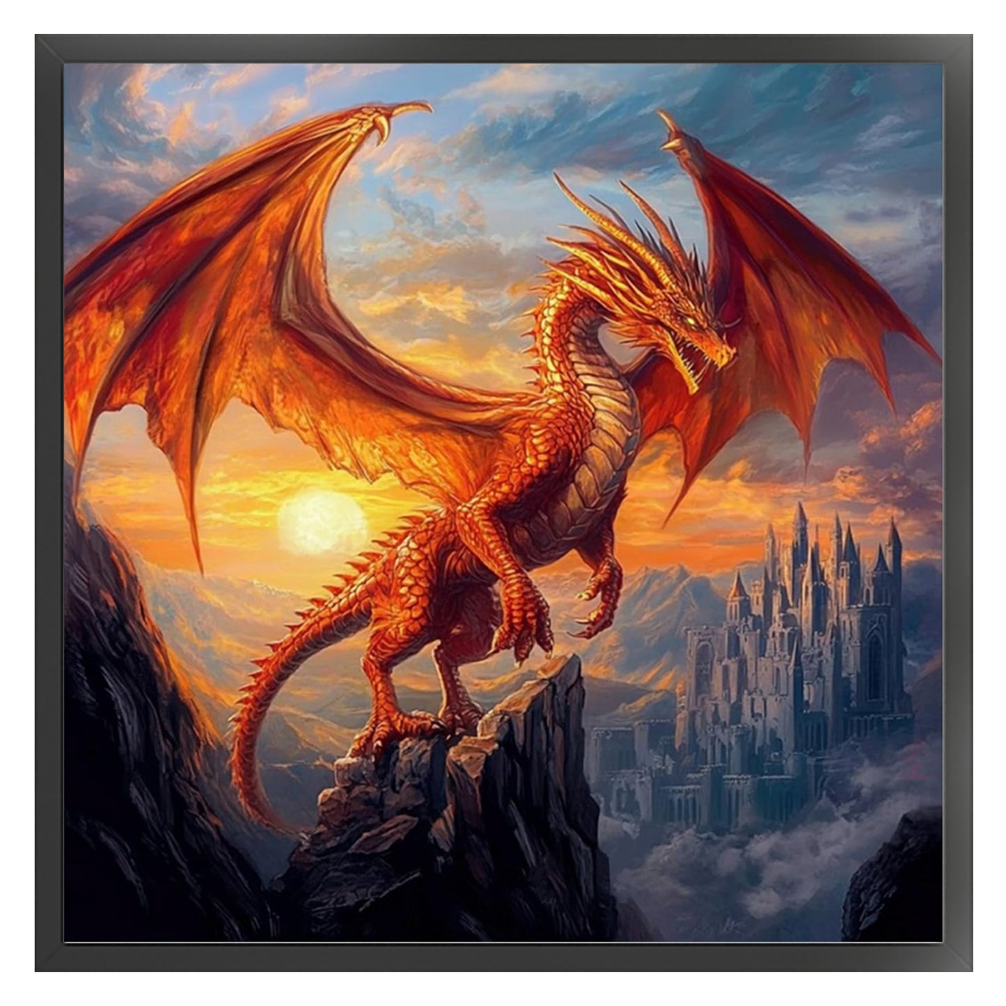 Dragon - Full 11CT Stamped Cross Stitch 40x40CM - Yishu