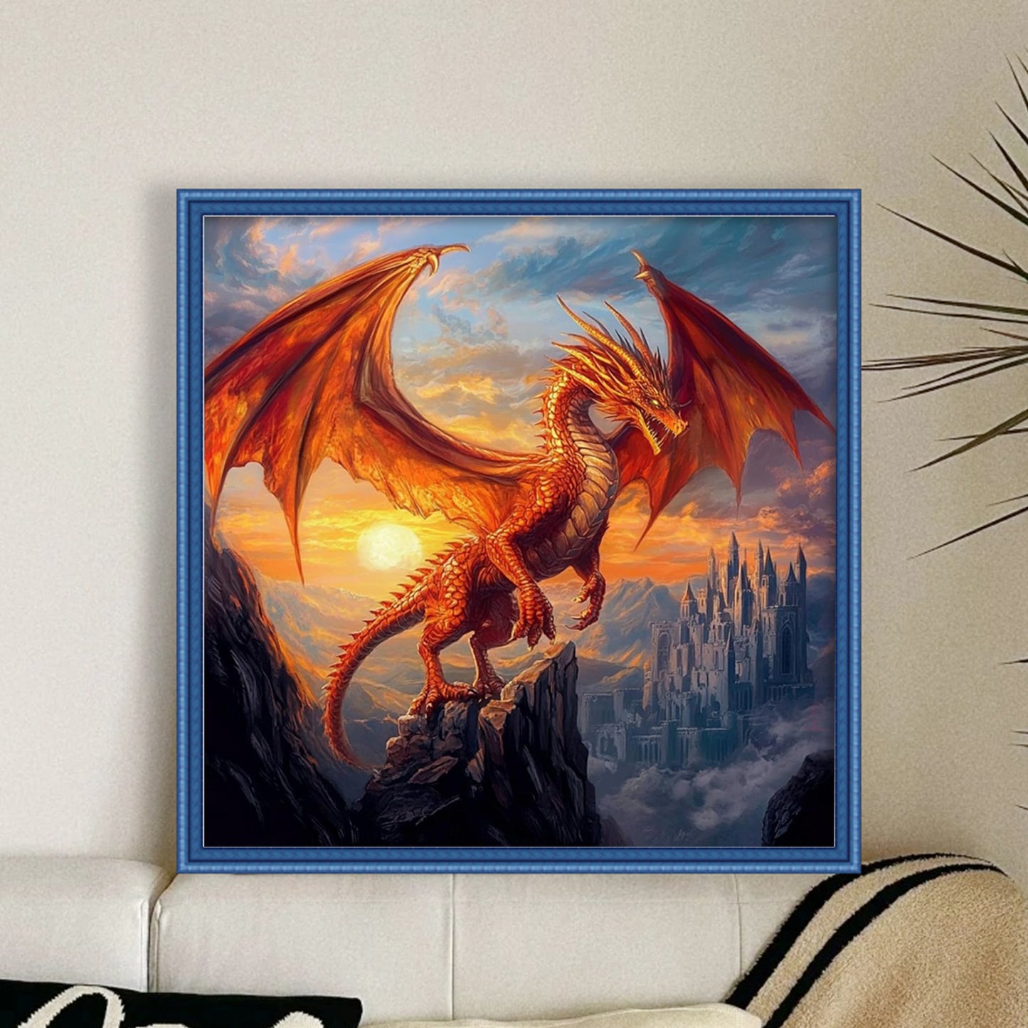 Dragon - Full 11CT Stamped Cross Stitch 40x40CM - Yishu