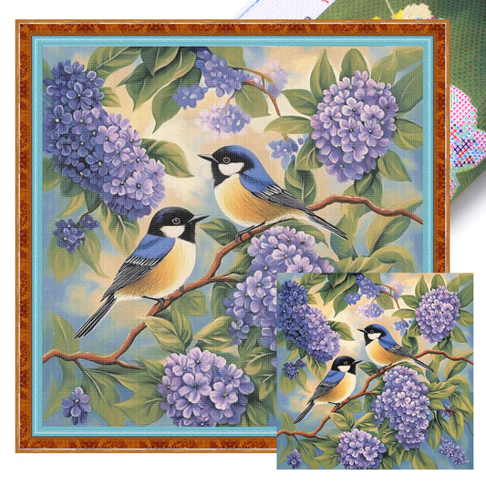 Sparrow - Full 11CT Stamped Cross Stitch 40x40CM - Yishu