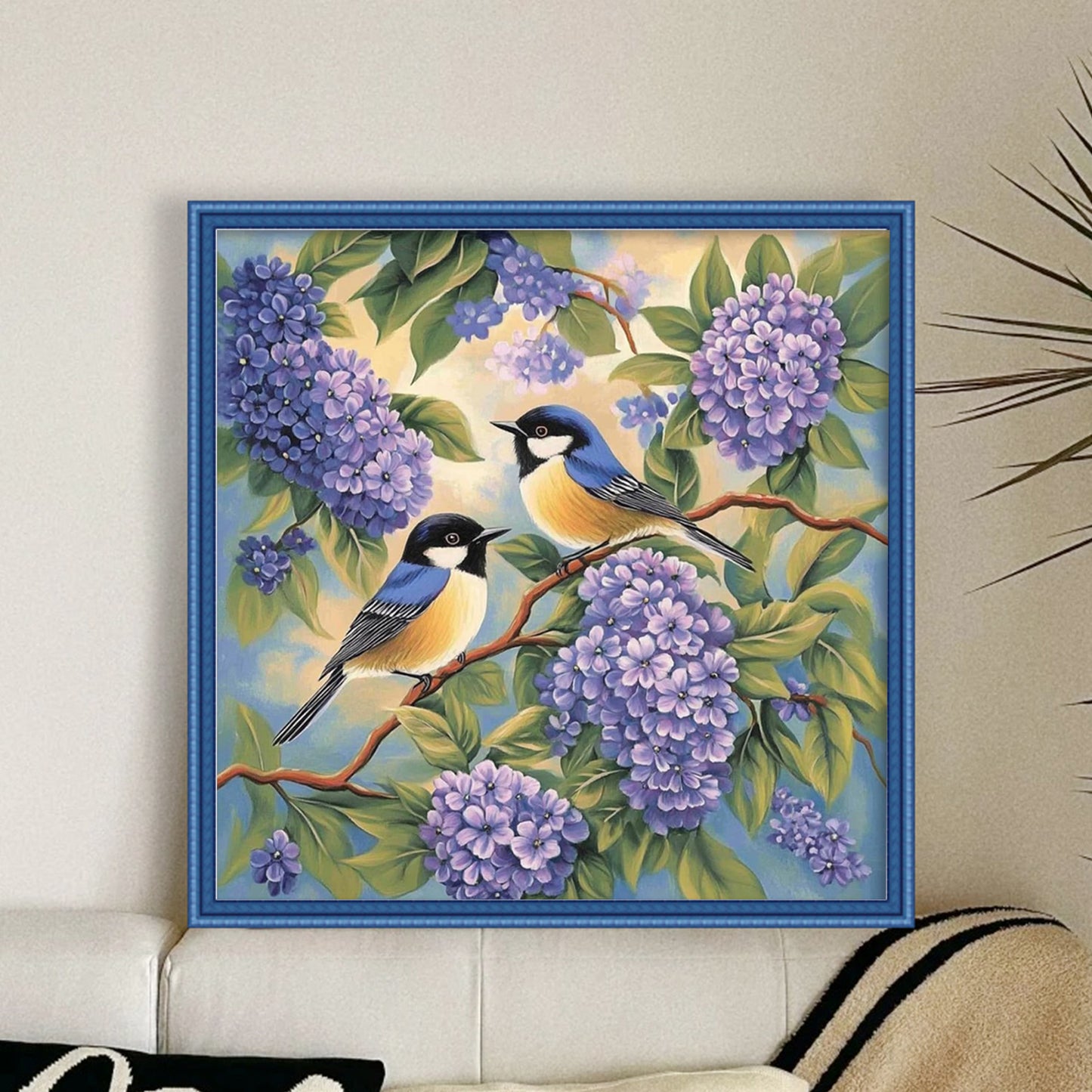 Sparrow - Full 11CT Stamped Cross Stitch 40x40CM - Yishu