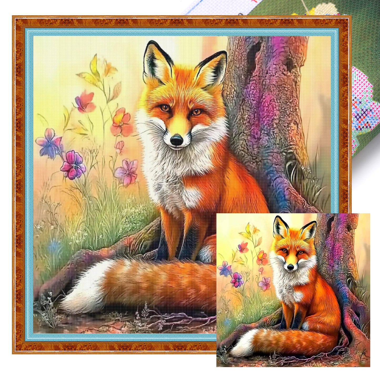 Animal - Full 11CT Stamped Cross Stitch 40x40CM - Yishu