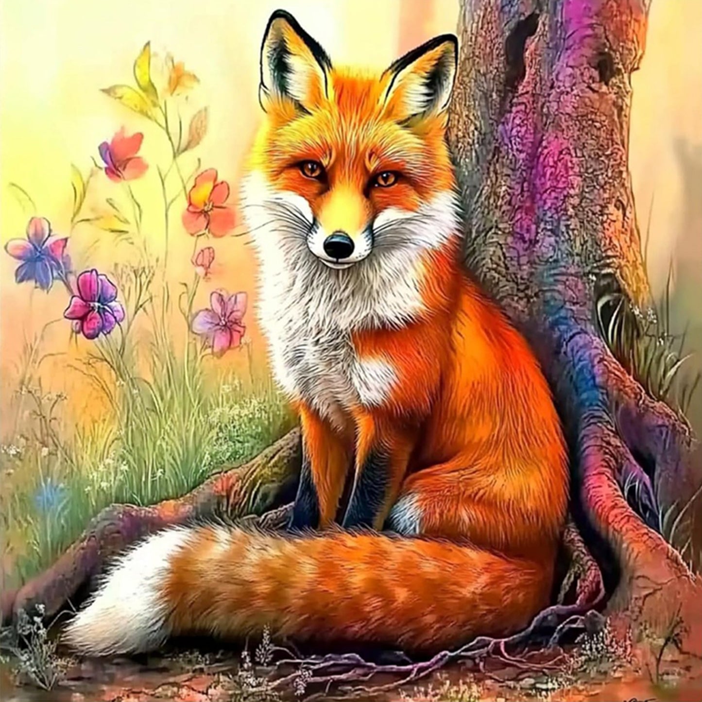 Animal - Full 11CT Stamped Cross Stitch 40x40CM - Yishu
