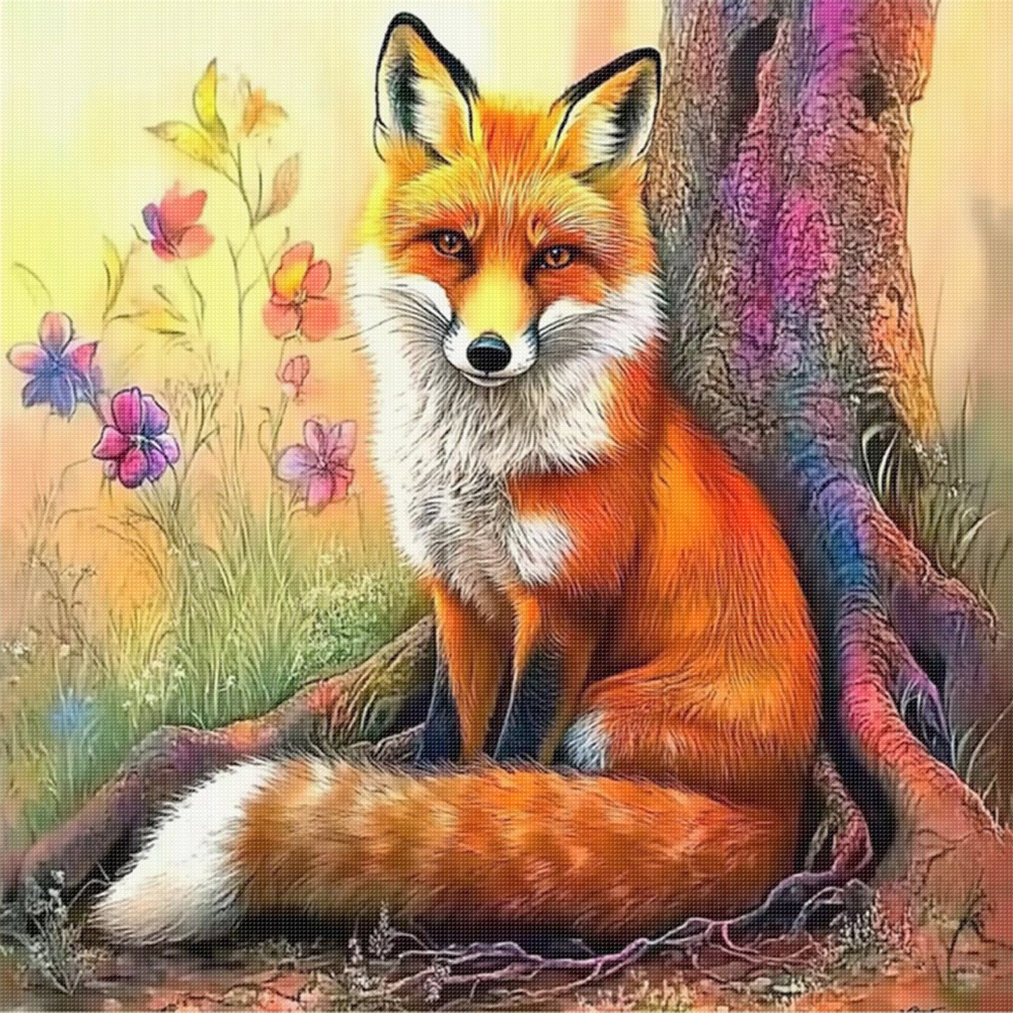 Animal - Full 11CT Stamped Cross Stitch 40x40CM - Yishu