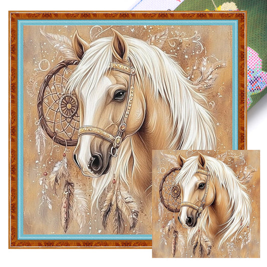 Horse - Full 11CT Stamped Cross Stitch 40x40CM - Yishu