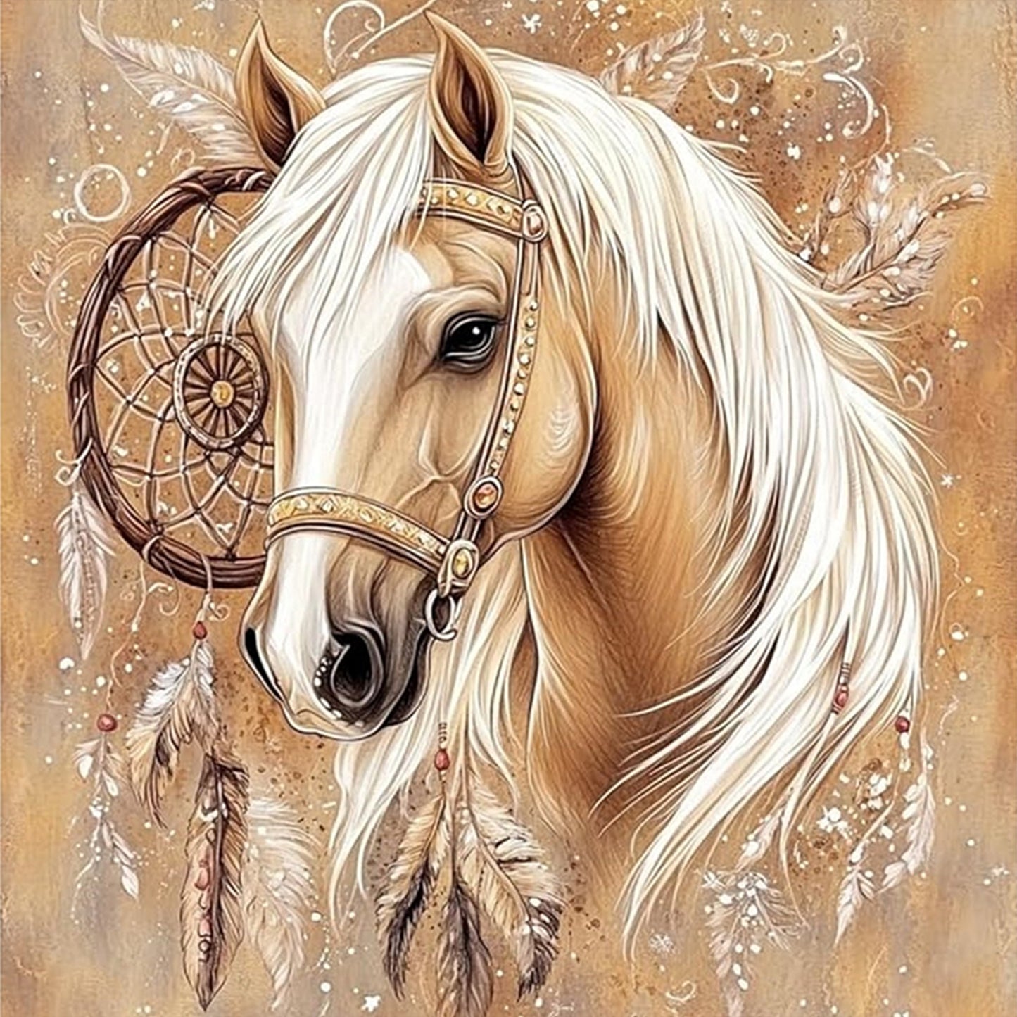 Horse - Full 11CT Stamped Cross Stitch 40x40CM - Yishu