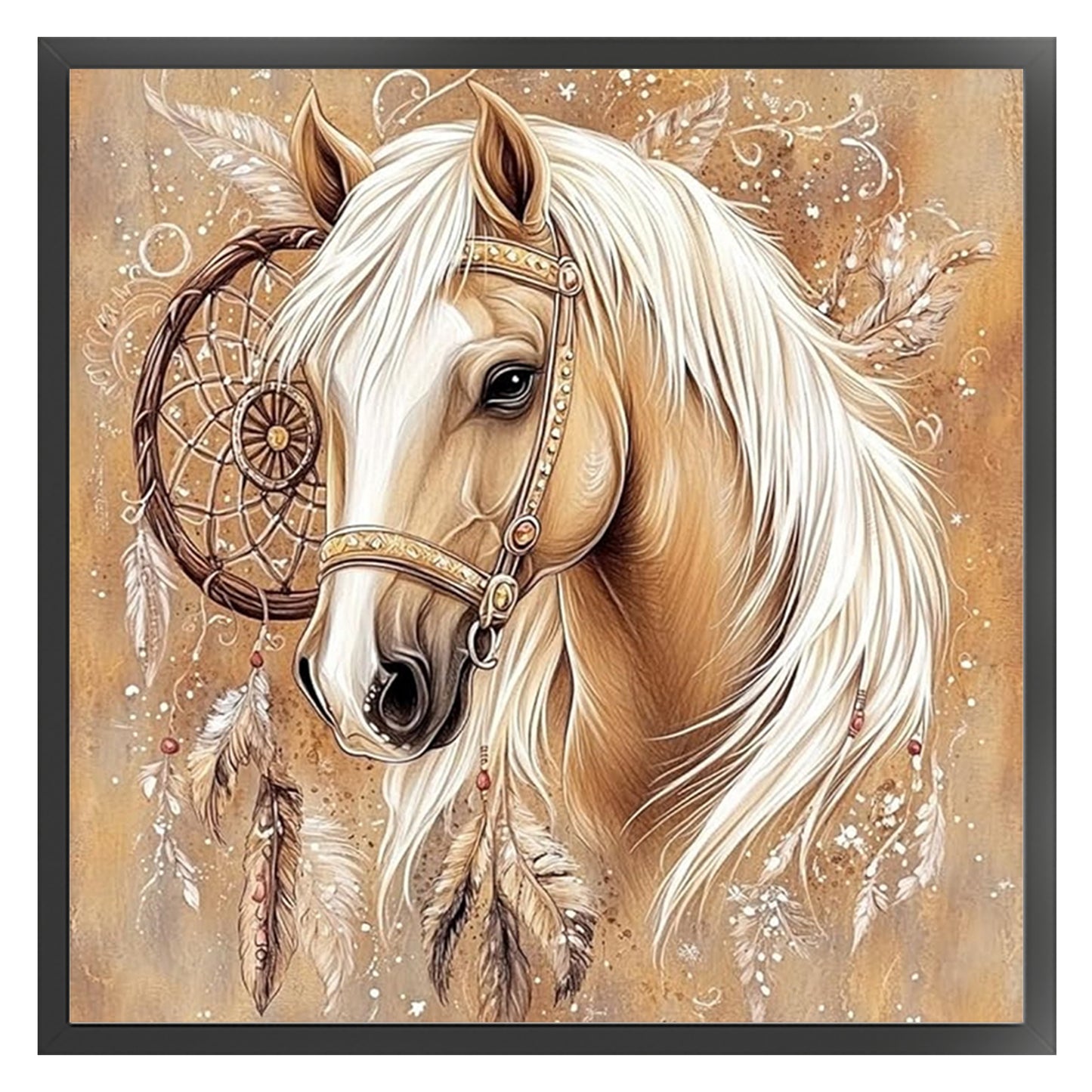 Horse - Full 11CT Stamped Cross Stitch 40x40CM - Yishu