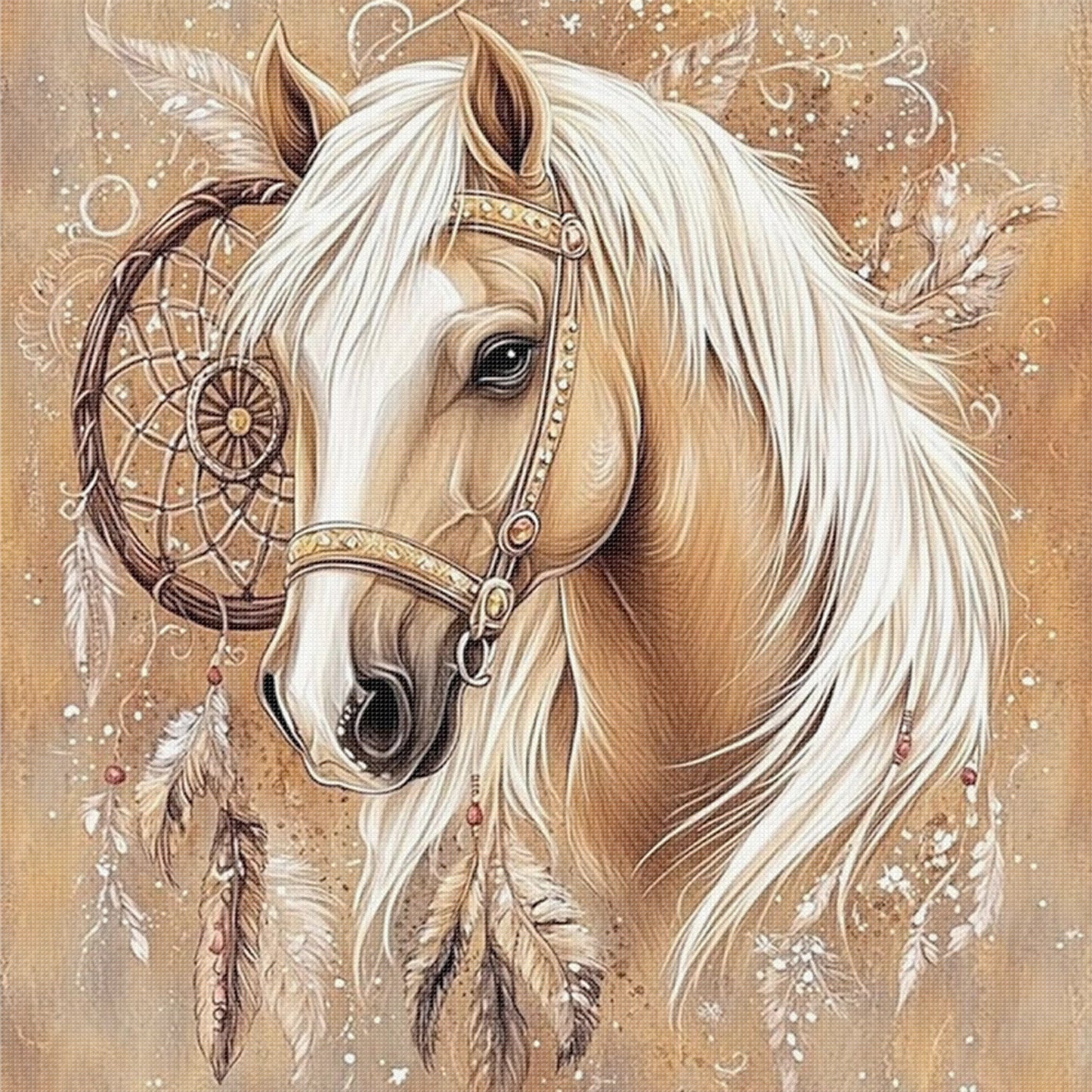 Horse - Full 11CT Stamped Cross Stitch 40x40CM - Yishu