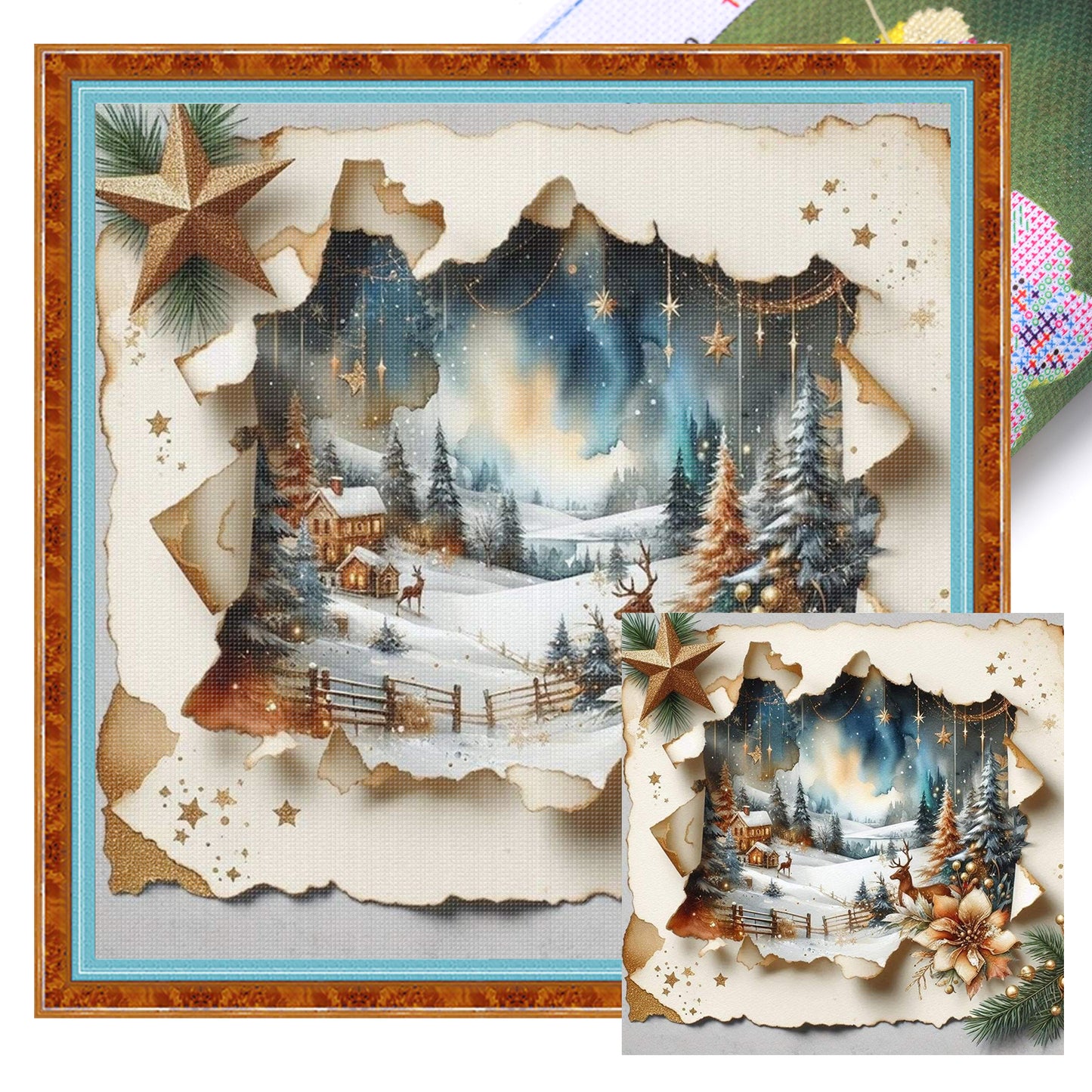Silhouette Scenery - Full 11CT Stamped Cross Stitch 40x40CM - Yishu
