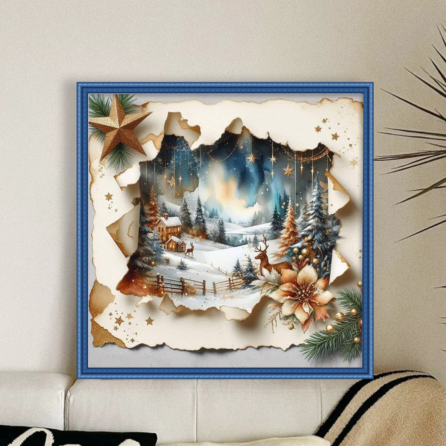Silhouette Scenery - Full 11CT Stamped Cross Stitch 40x40CM - Yishu