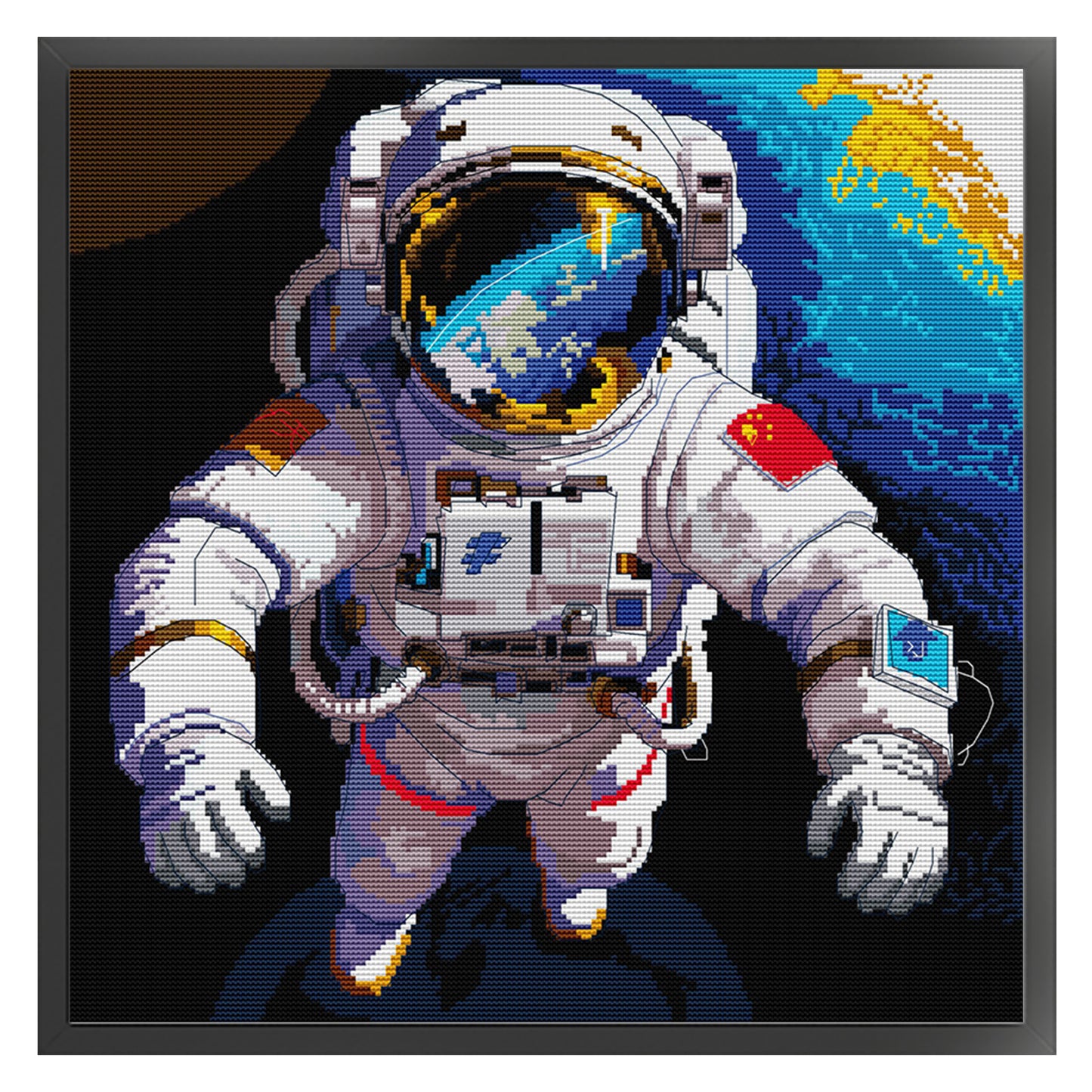 Space Exploration - Full 14CT Stamped Cross Stitch 42x42CM - Joy Sunday Backstitch