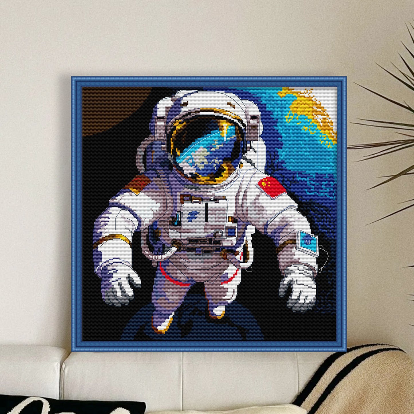 Space Exploration - Full 14CT Stamped Cross Stitch 42x42CM - Joy Sunday Backstitch