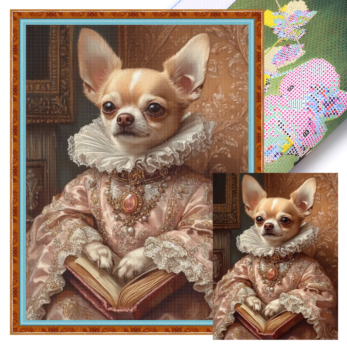 Royal Dog - Full 11CT Stamped Cross Stitch 40x55CM - Huacan