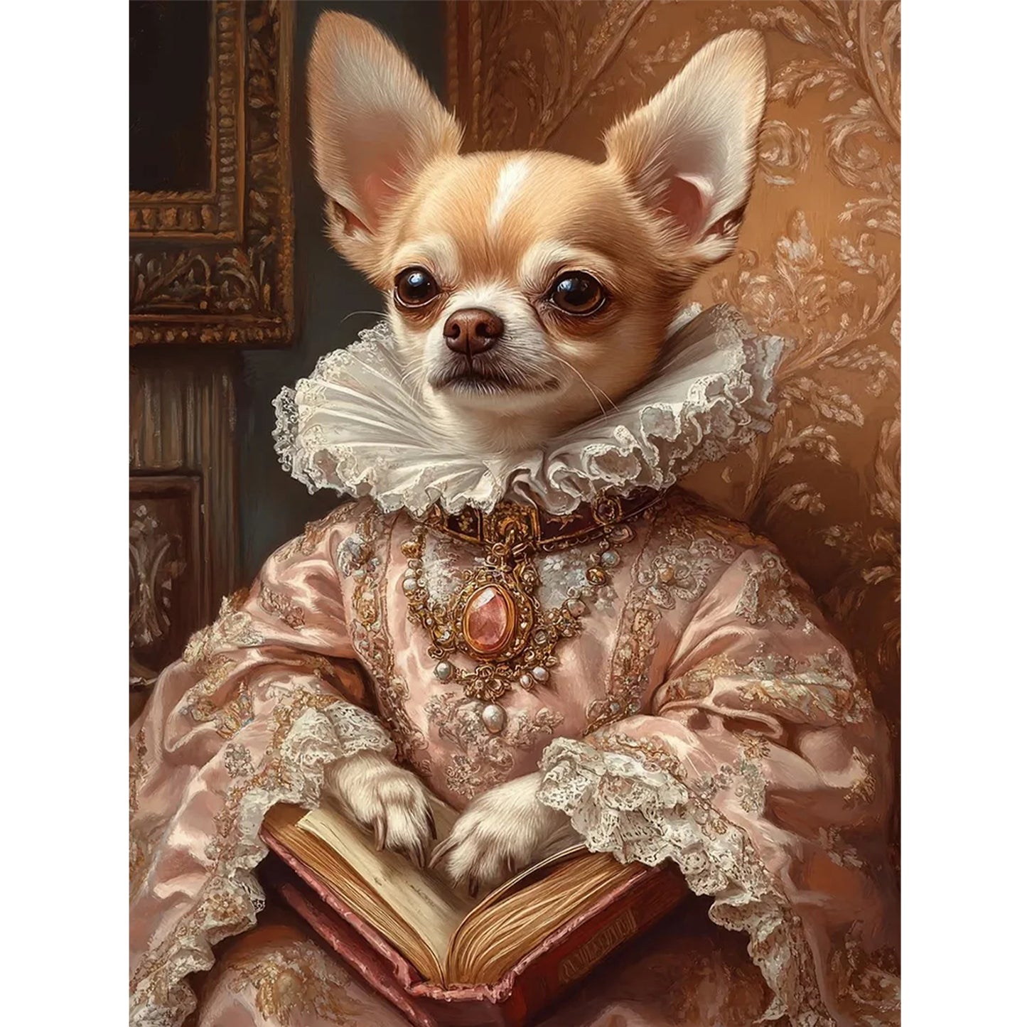 Royal Dog - Full 11CT Stamped Cross Stitch 40x55CM - Huacan