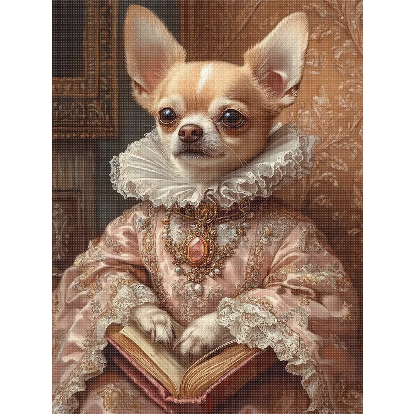 Royal Dog - Full 11CT Stamped Cross Stitch 40x55CM - Huacan
