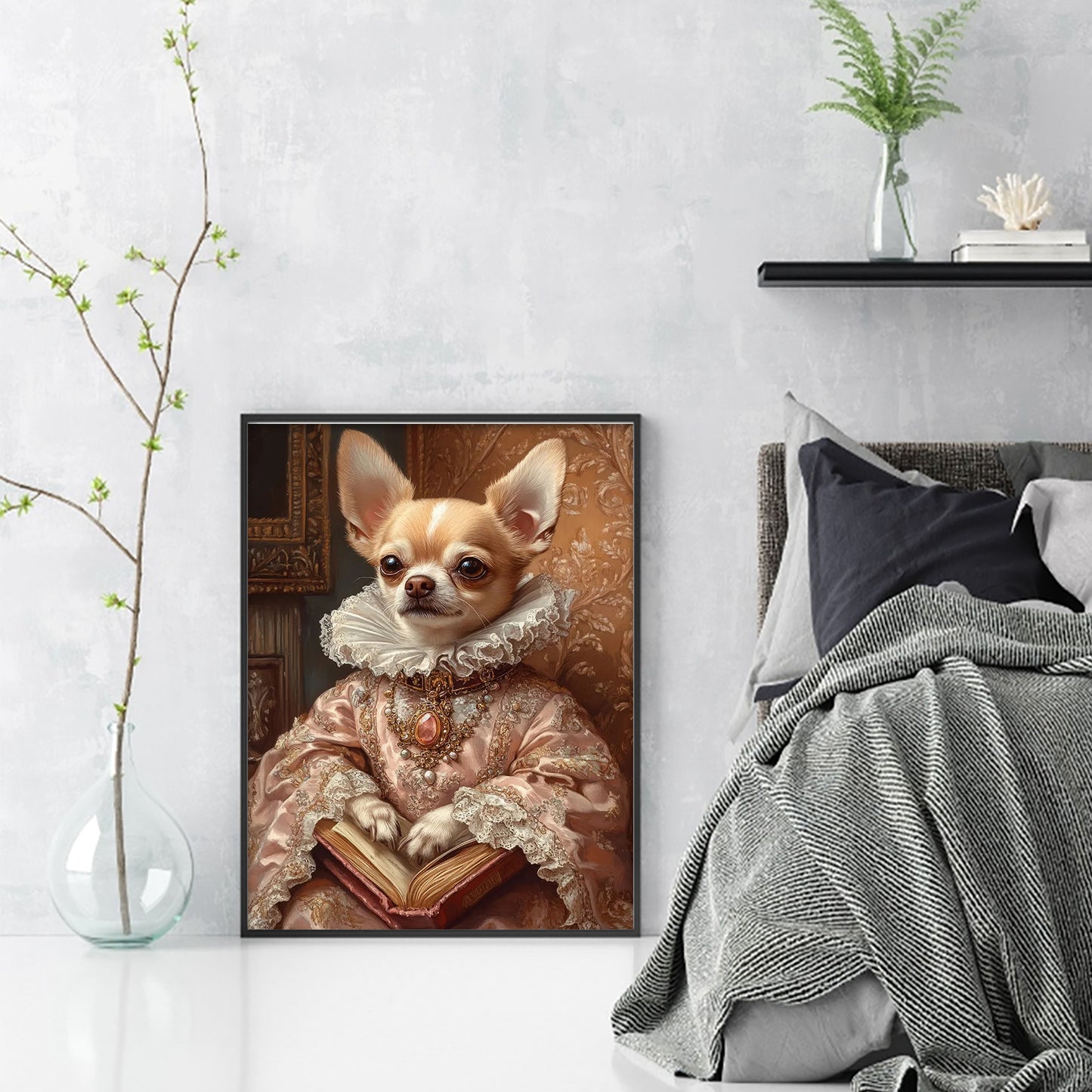 Royal Dog - Full 11CT Stamped Cross Stitch 40x55CM - Huacan