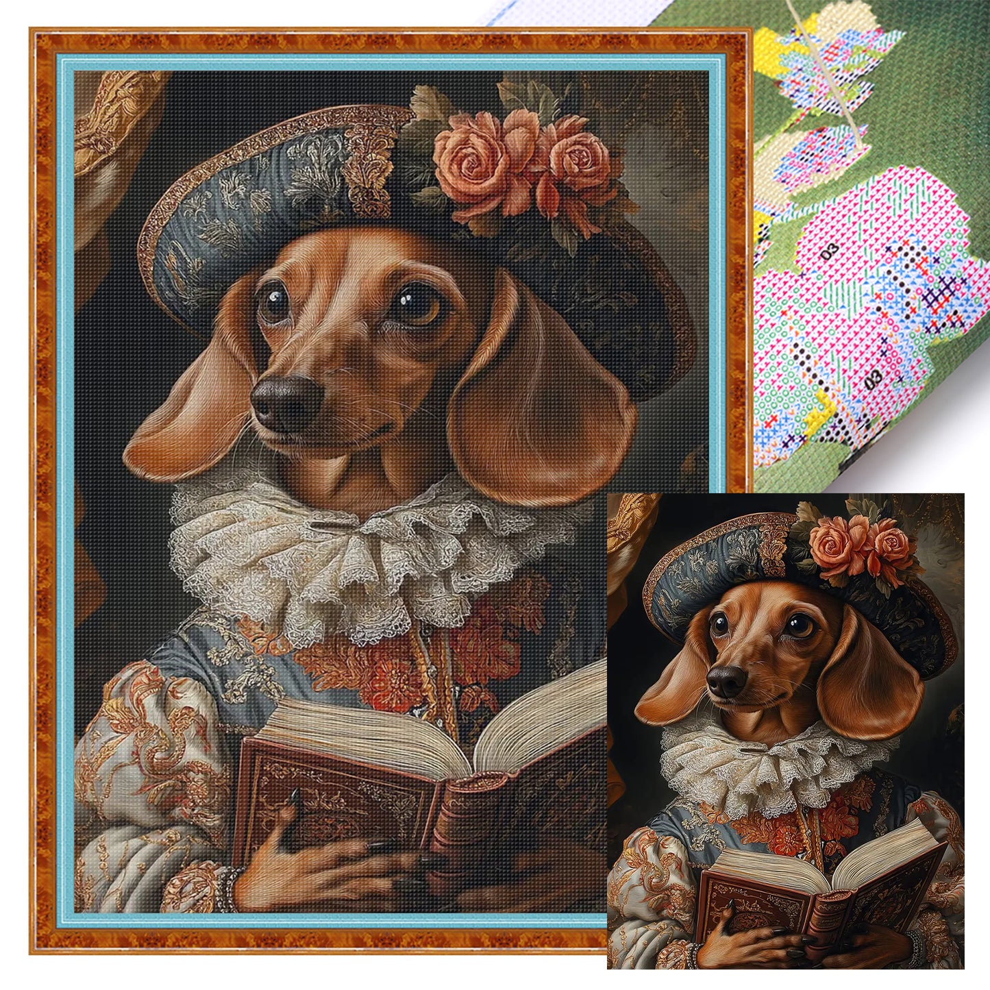 Royal Dog - Full 11CT Stamped Cross Stitch 40x55CM - Huacan