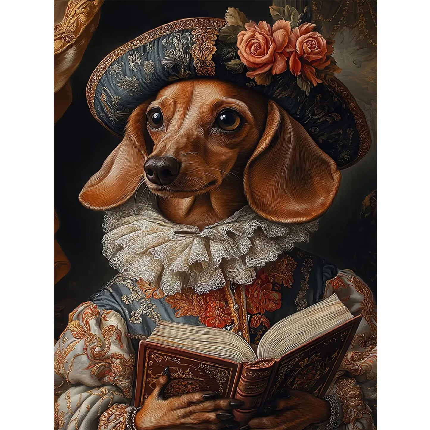 Royal Dog - Full 11CT Stamped Cross Stitch 40x55CM - Huacan