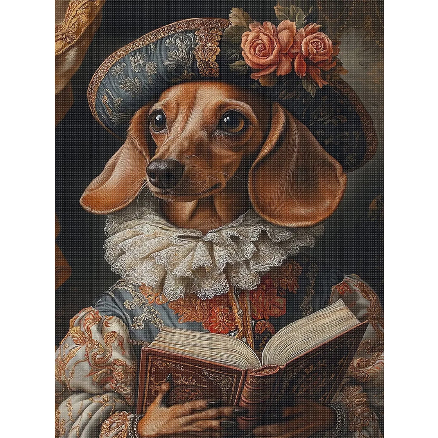 Royal Dog - Full 11CT Stamped Cross Stitch 40x55CM - Huacan