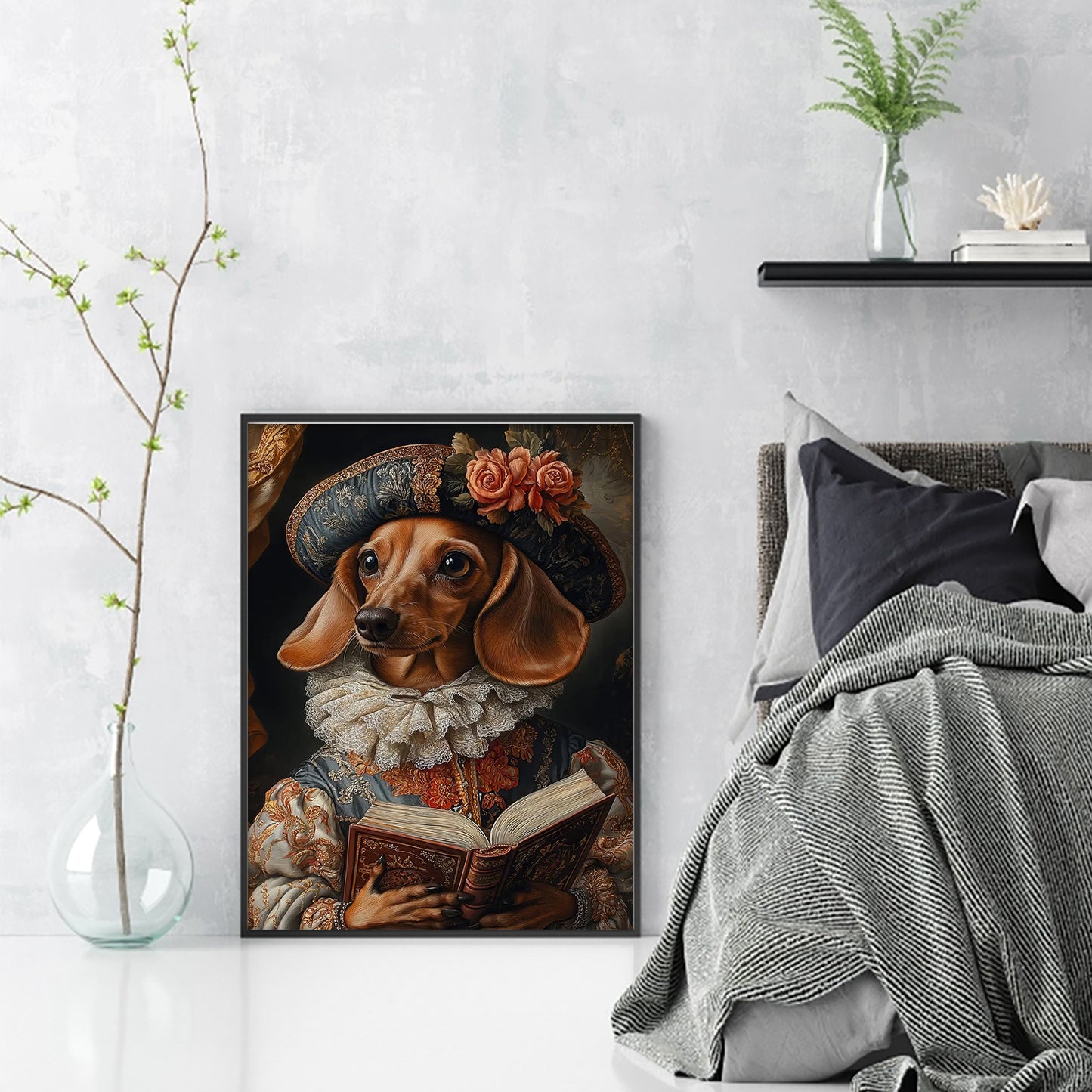 Royal Dog - Full 11CT Stamped Cross Stitch 40x55CM - Huacan