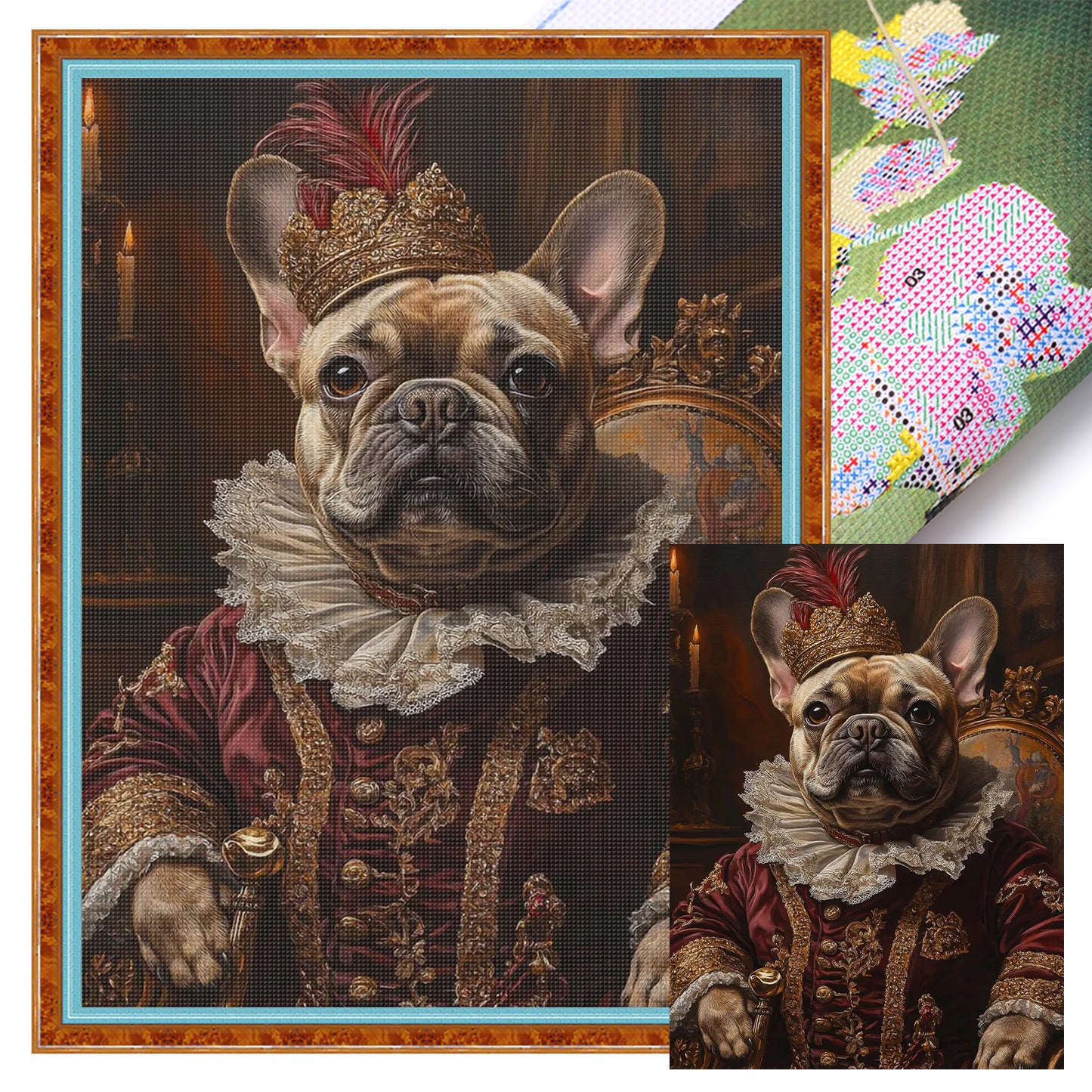 Royal Dog - Full 11CT Stamped Cross Stitch 40x55CM - Huacan