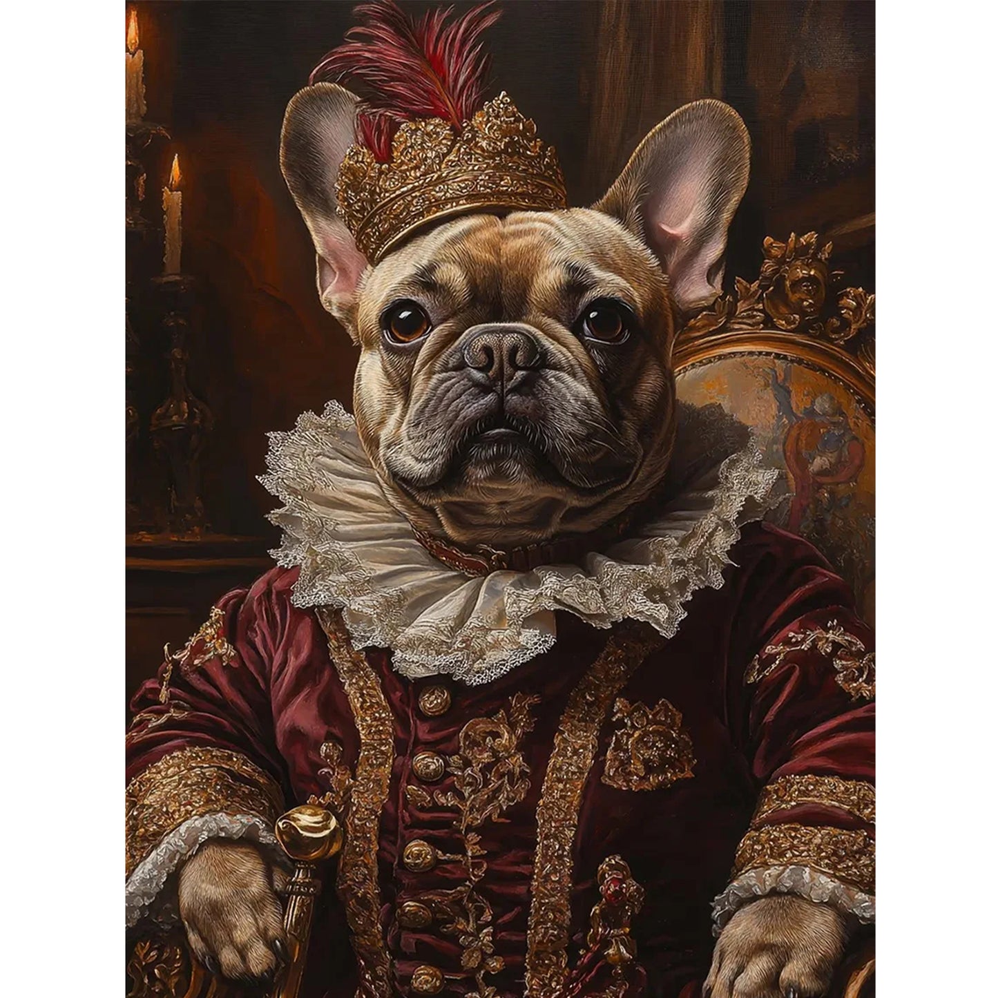 Royal Dog - Full 11CT Stamped Cross Stitch 40x55CM - Huacan