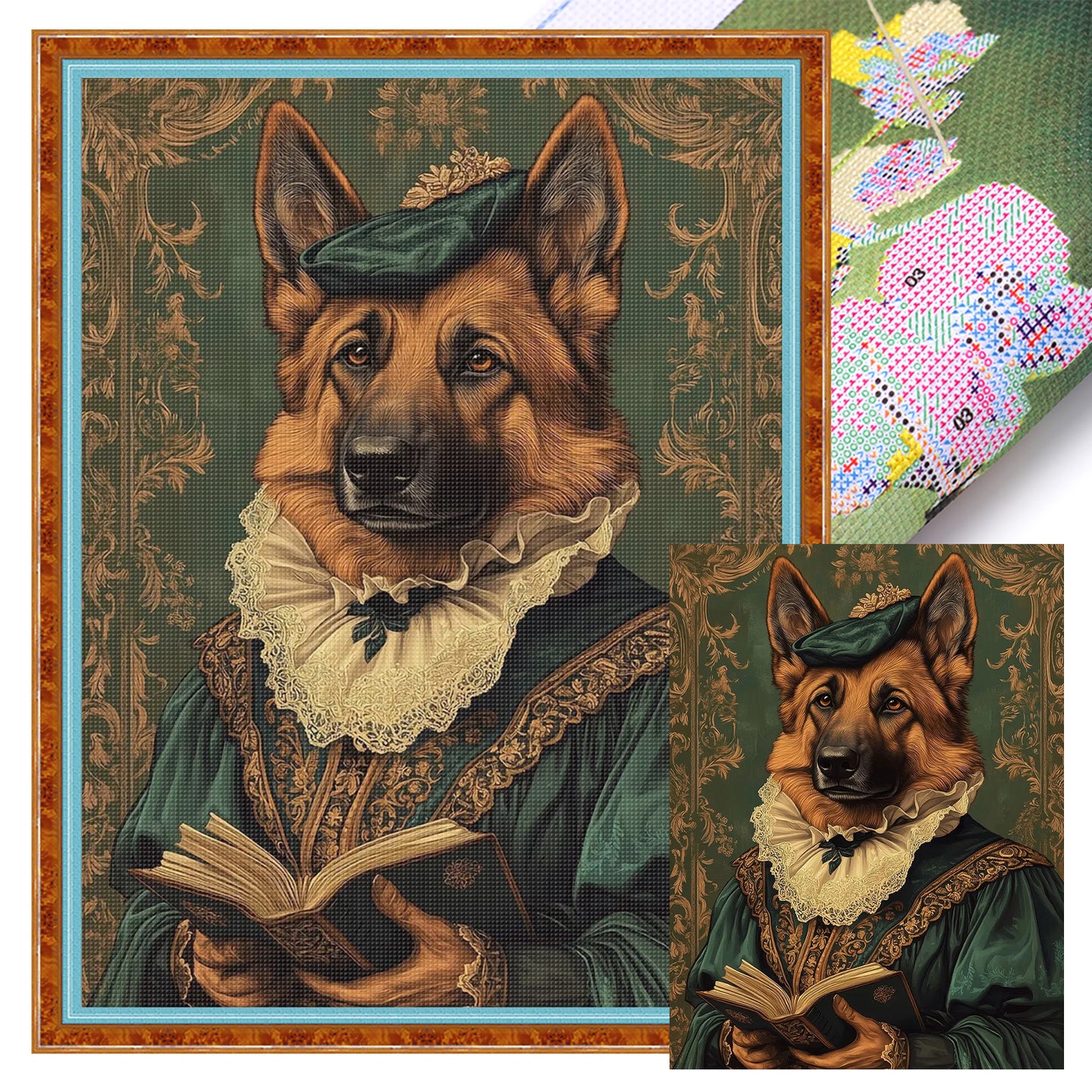 Royal Dog - Full 11CT Stamped Cross Stitch 40x55CM - Huacan