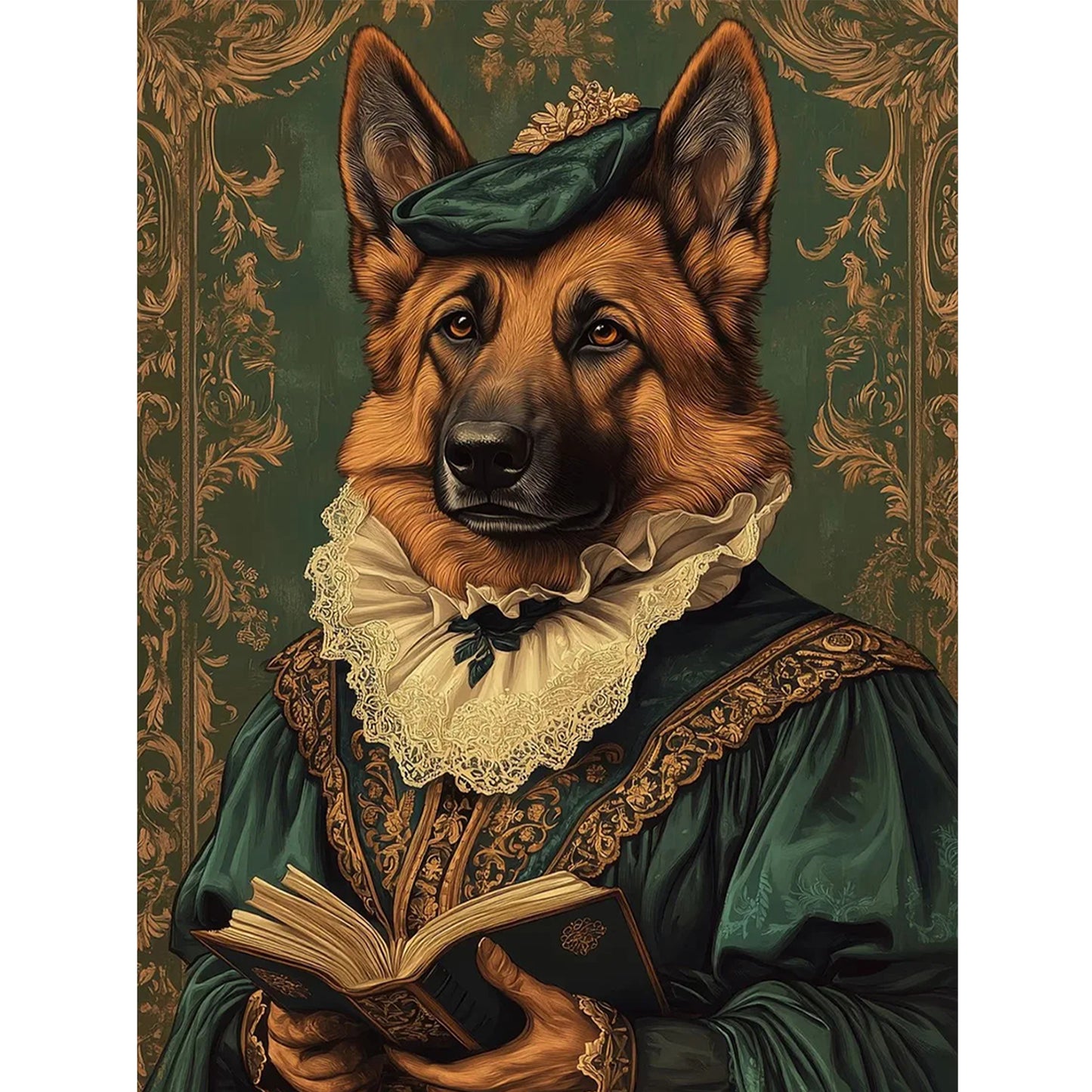 Royal Dog - Full 11CT Stamped Cross Stitch 40x55CM - Huacan