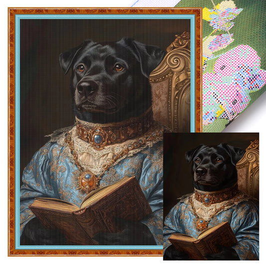 Royal Dog - Full 11CT Stamped Cross Stitch 40x55CM - Huacan