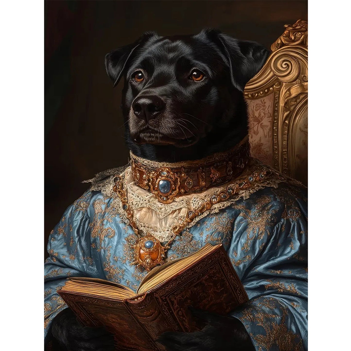 Royal Dog - Full 11CT Stamped Cross Stitch 40x55CM - Huacan