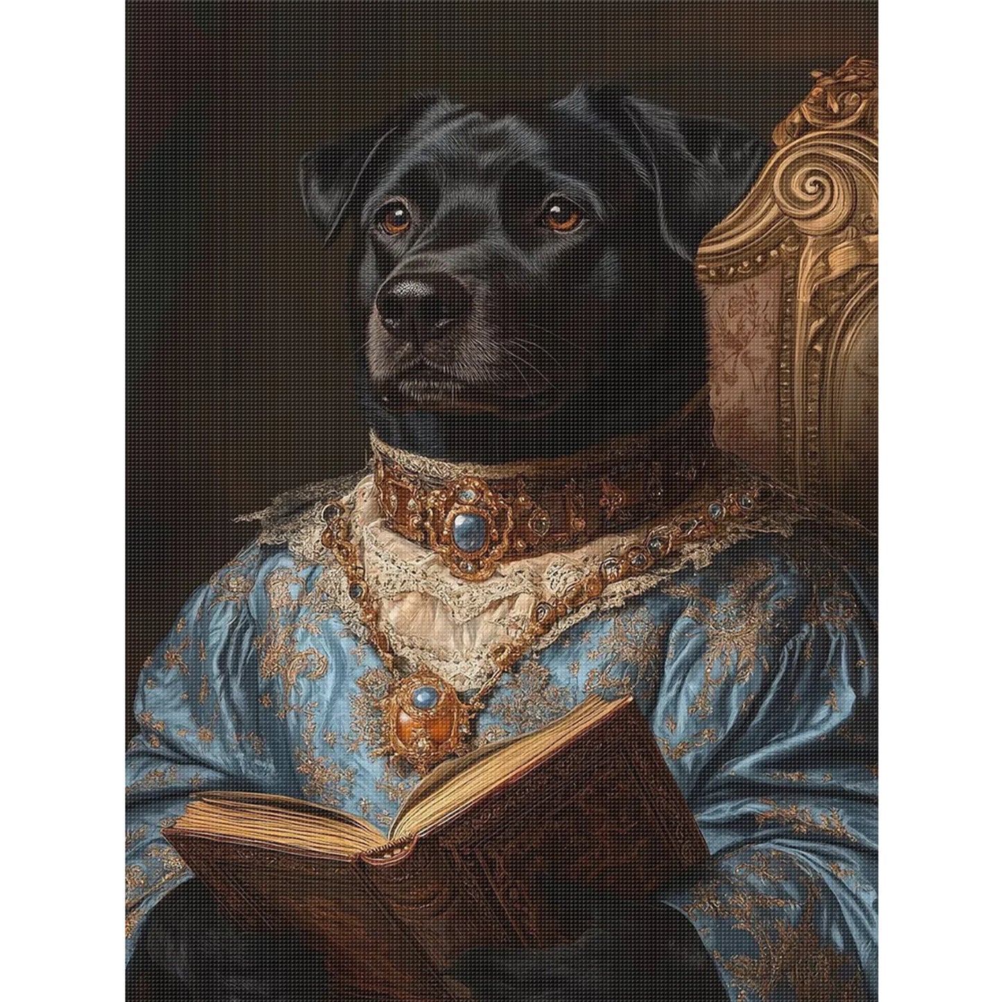 Royal Dog - Full 11CT Stamped Cross Stitch 40x55CM - Huacan