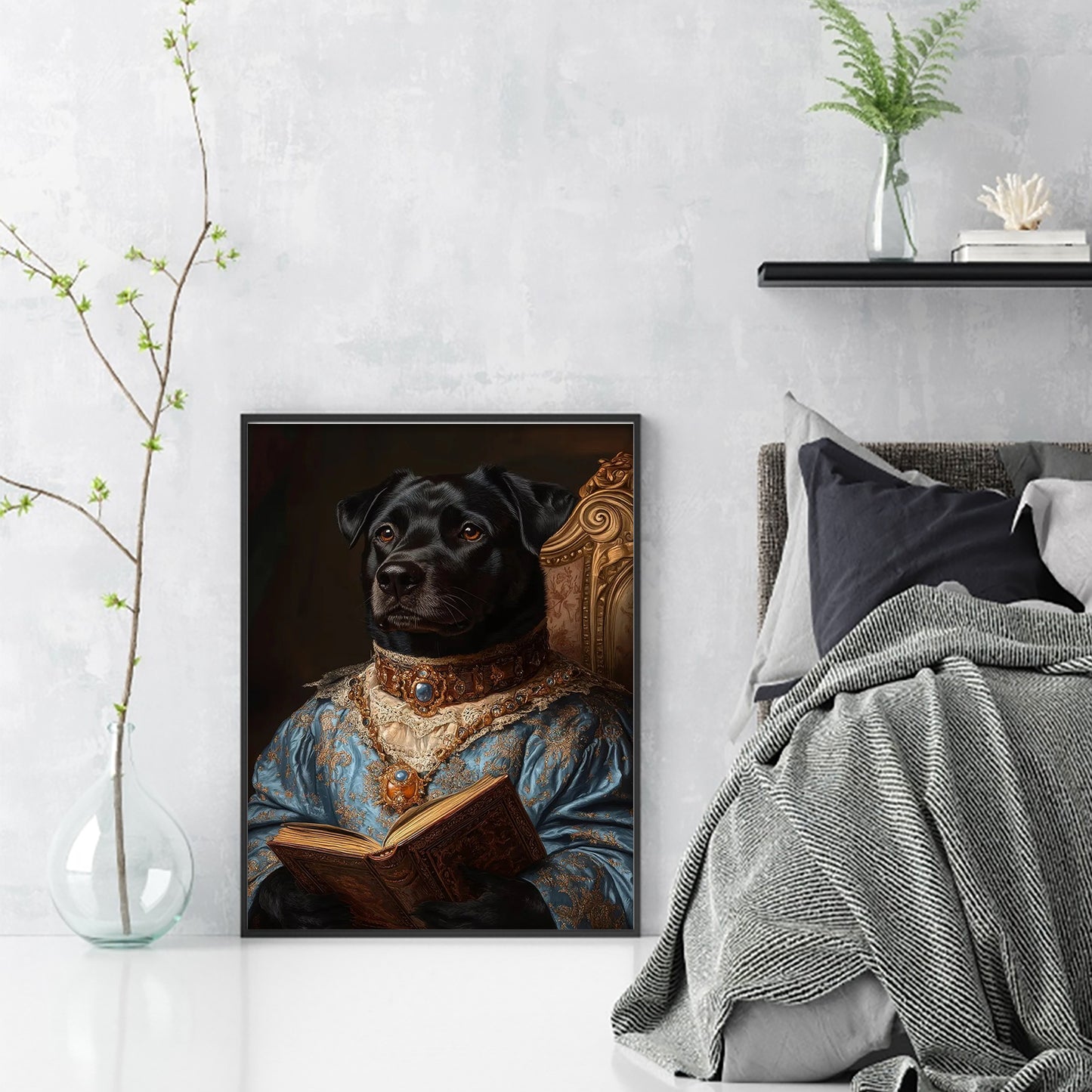 Royal Dog - Full 11CT Stamped Cross Stitch 40x55CM - Huacan