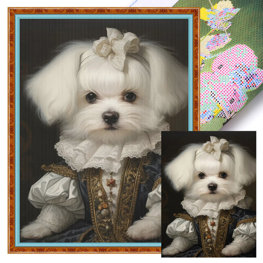 Royal Dog - Full 11CT Stamped Cross Stitch 40x55CM - Huacan