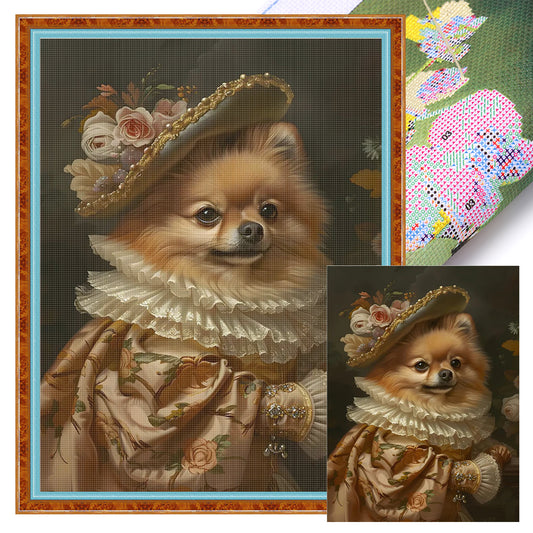 Royal Dog - Full 11CT Stamped Cross Stitch 40x55CM - Huacan