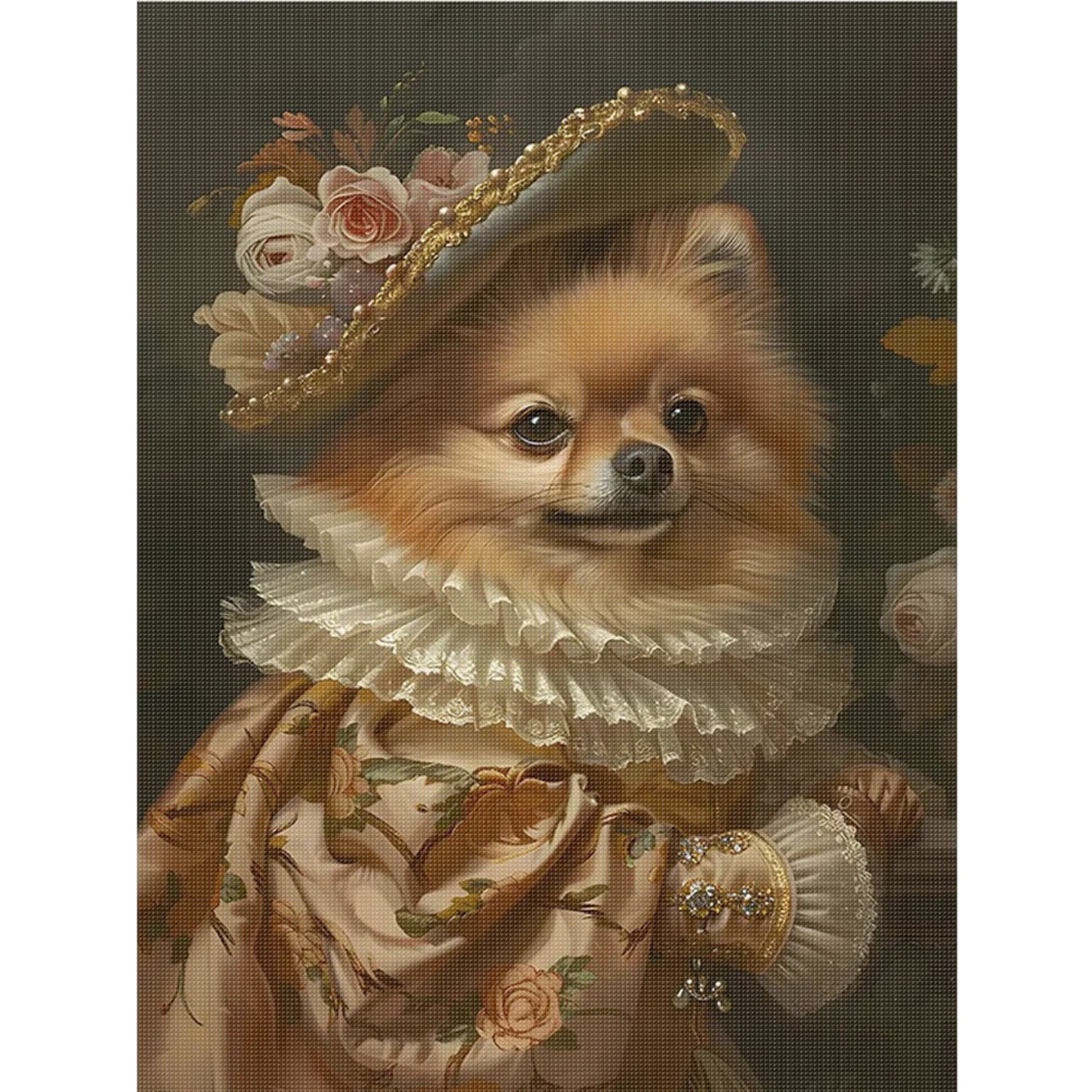 Royal Dog - Full 11CT Stamped Cross Stitch 40x55CM - Huacan