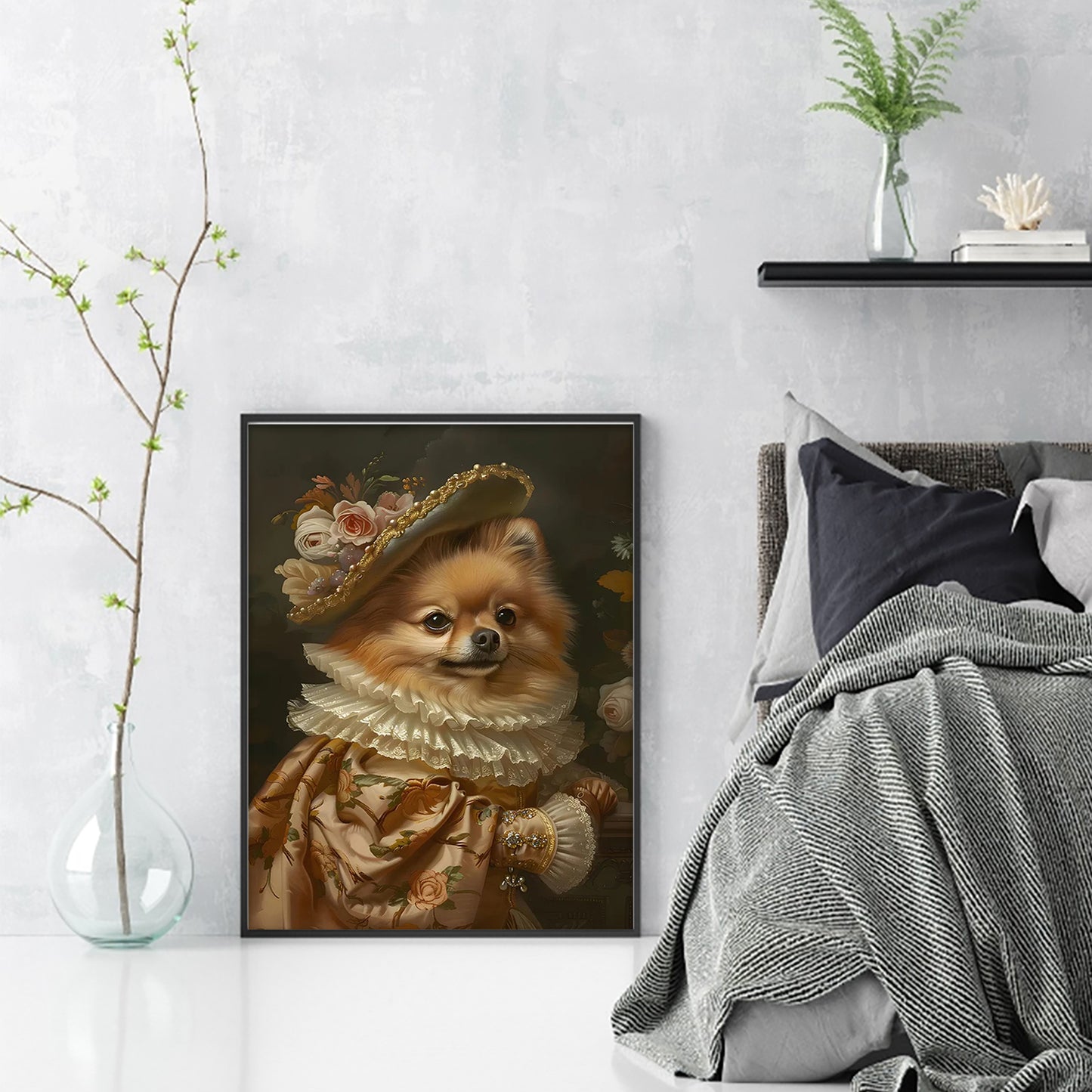 Royal Dog - Full 11CT Stamped Cross Stitch 40x55CM - Huacan