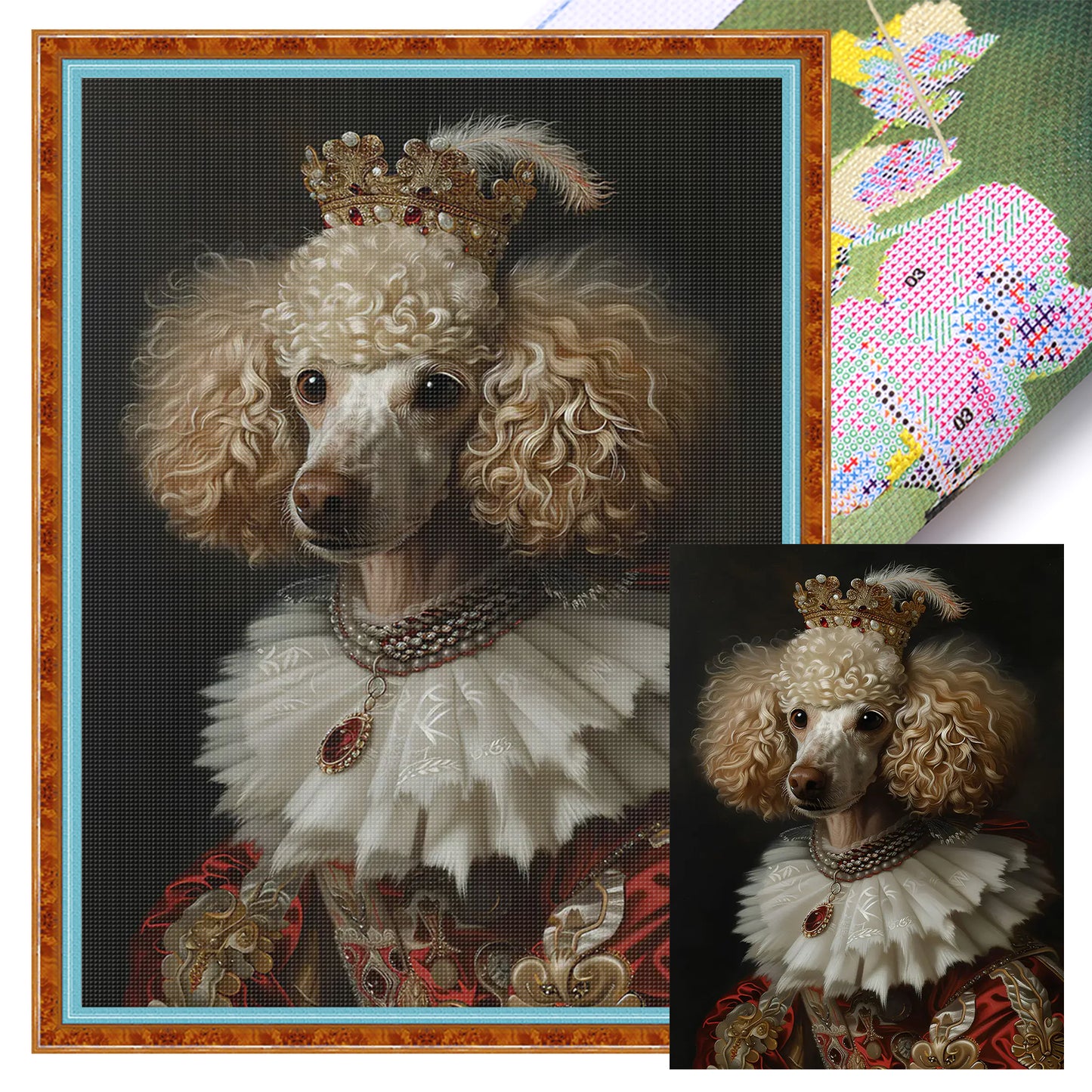 Royal Dog - Full 11CT Stamped Cross Stitch 40x55CM - Huacan