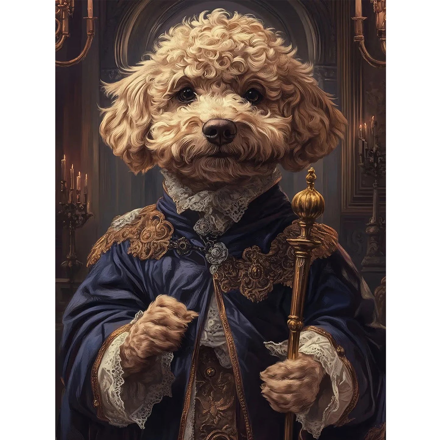 Royal Dog - Full 11CT Stamped Cross Stitch 40x55CM - Huacan