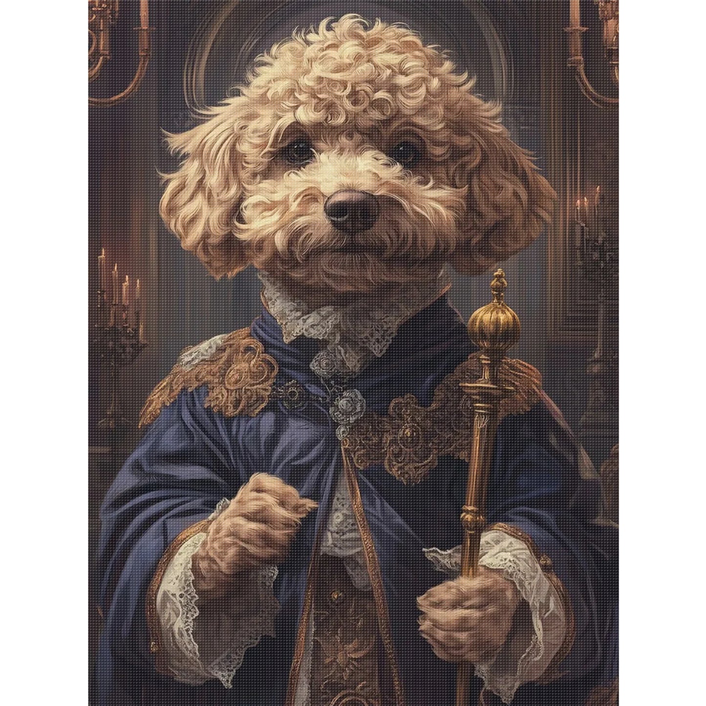 Royal Dog - Full 11CT Stamped Cross Stitch 40x55CM - Huacan