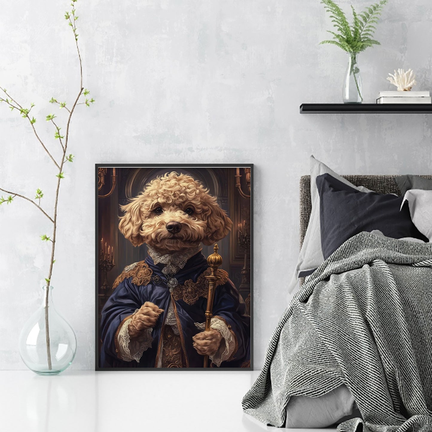 Royal Dog - Full 11CT Stamped Cross Stitch 40x55CM - Huacan