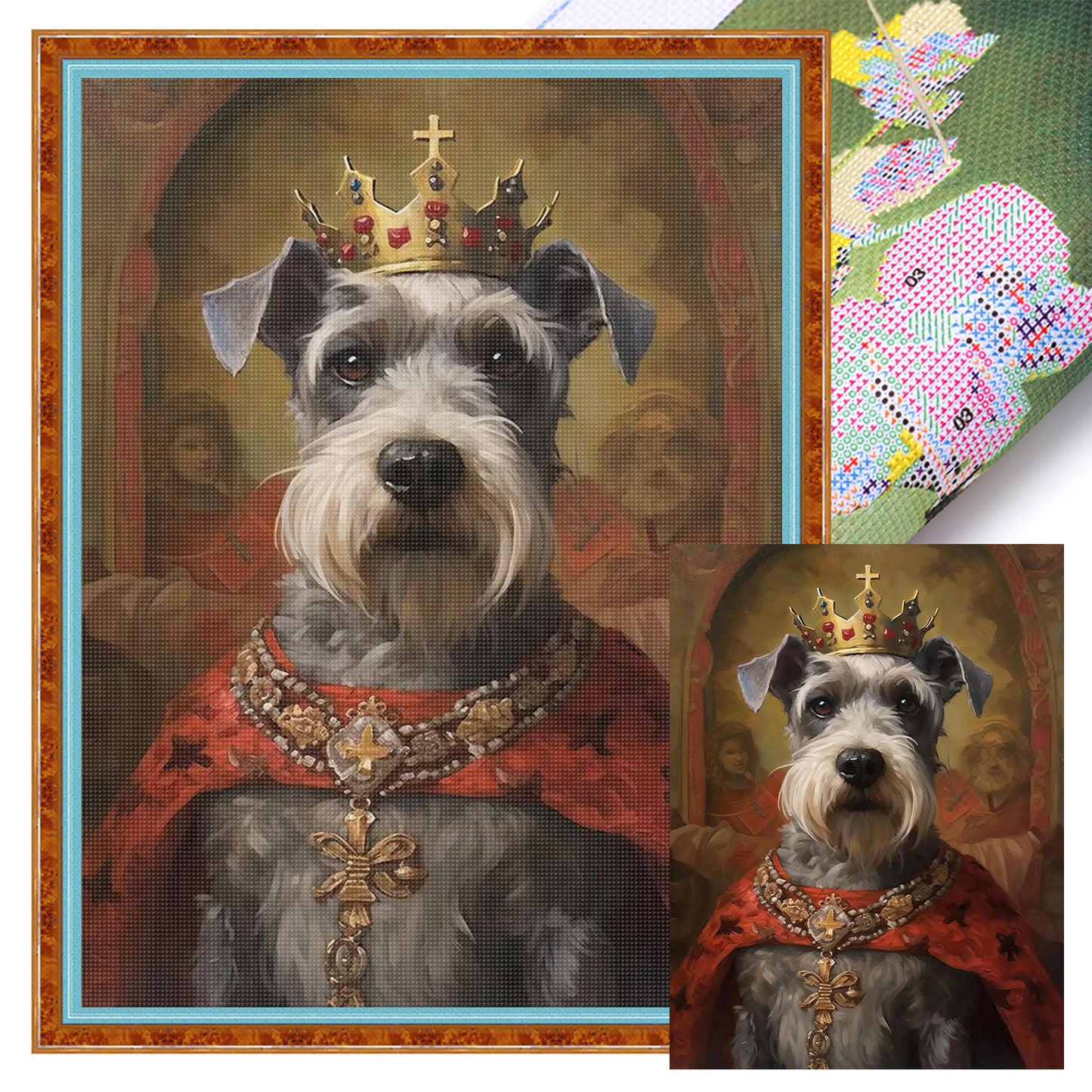 Royal Dog - Full 11CT Stamped Cross Stitch 40x55CM - Huacan