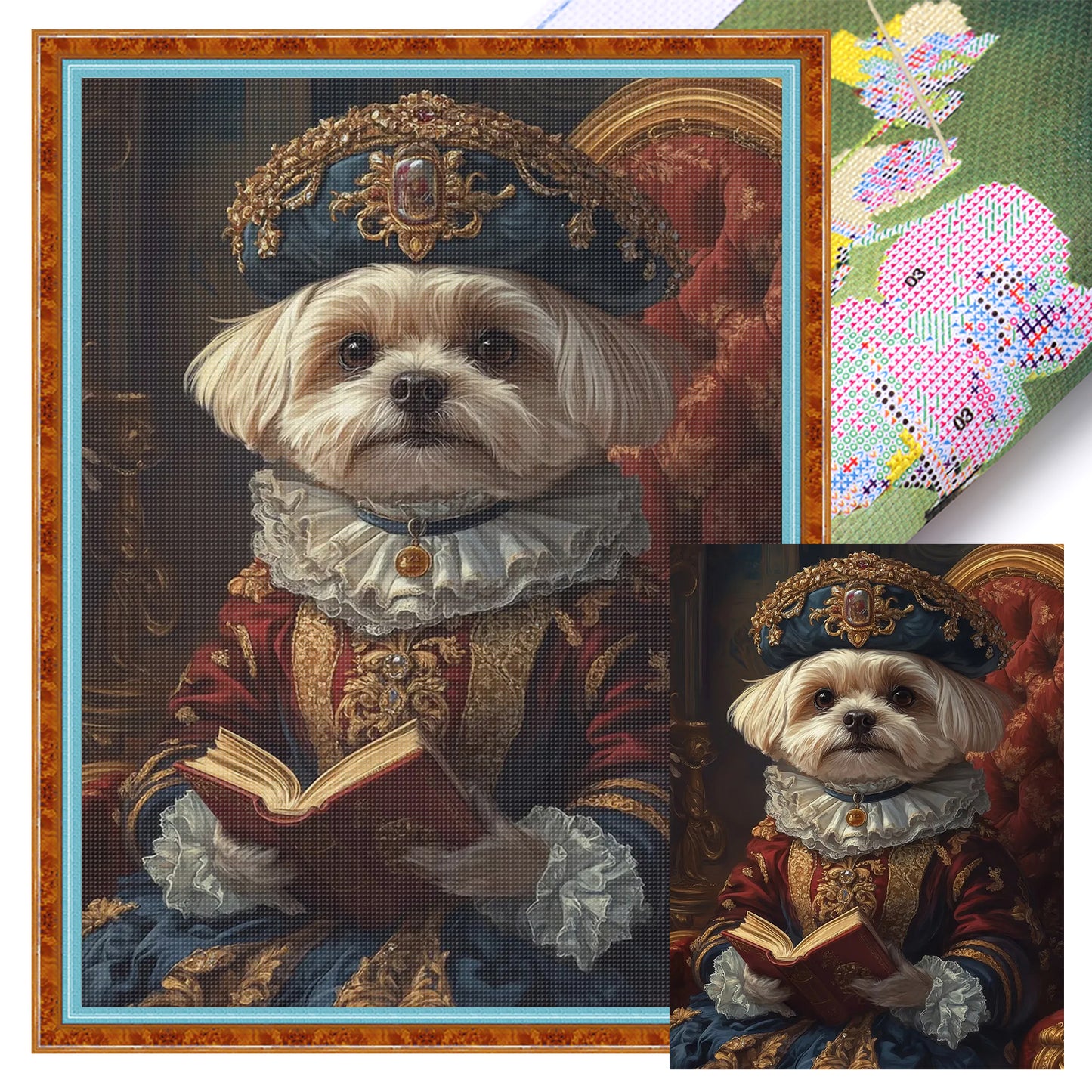 Royal Dog - Full 11CT Stamped Cross Stitch 40x55CM - Huacan