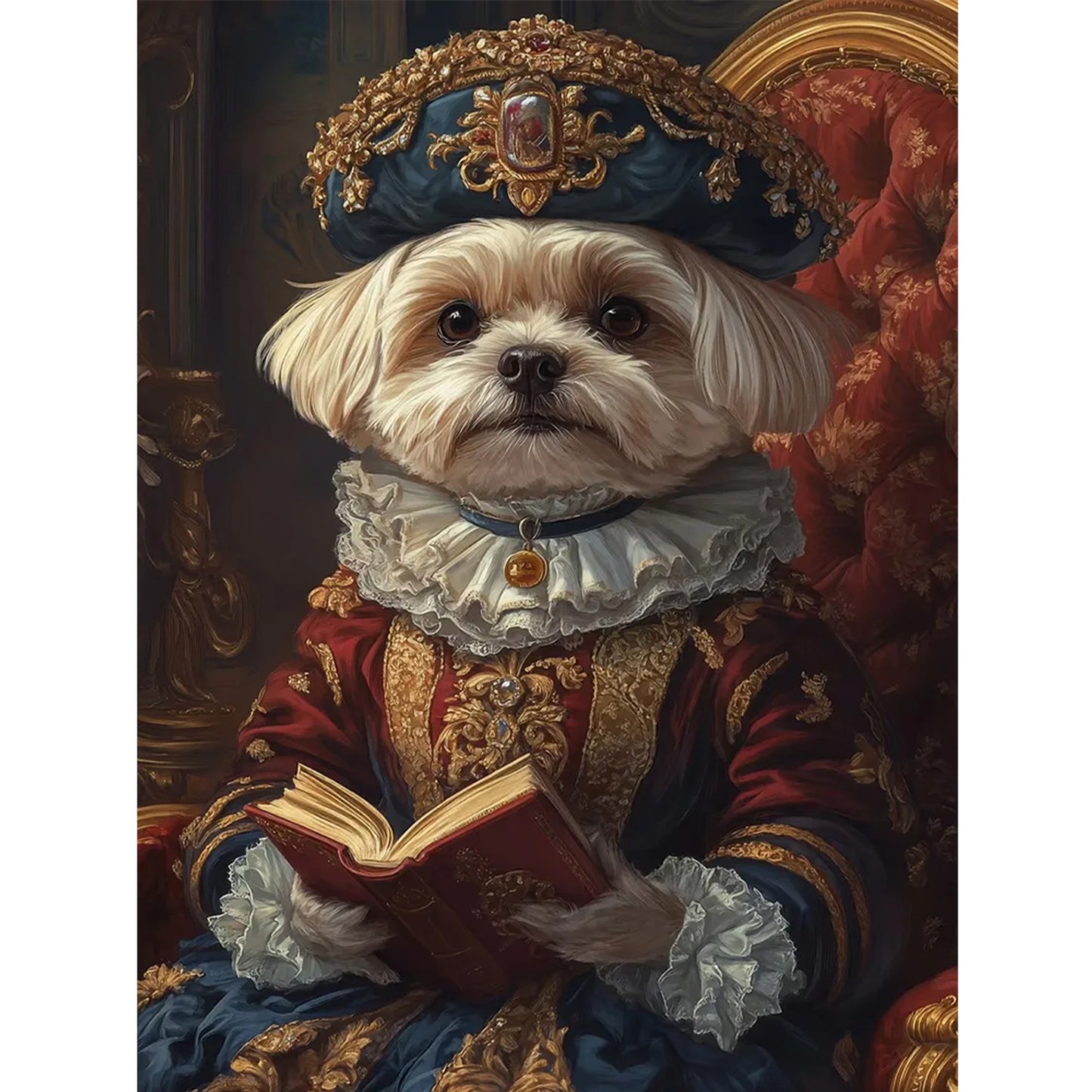 Royal Dog - Full 11CT Stamped Cross Stitch 40x55CM - Huacan