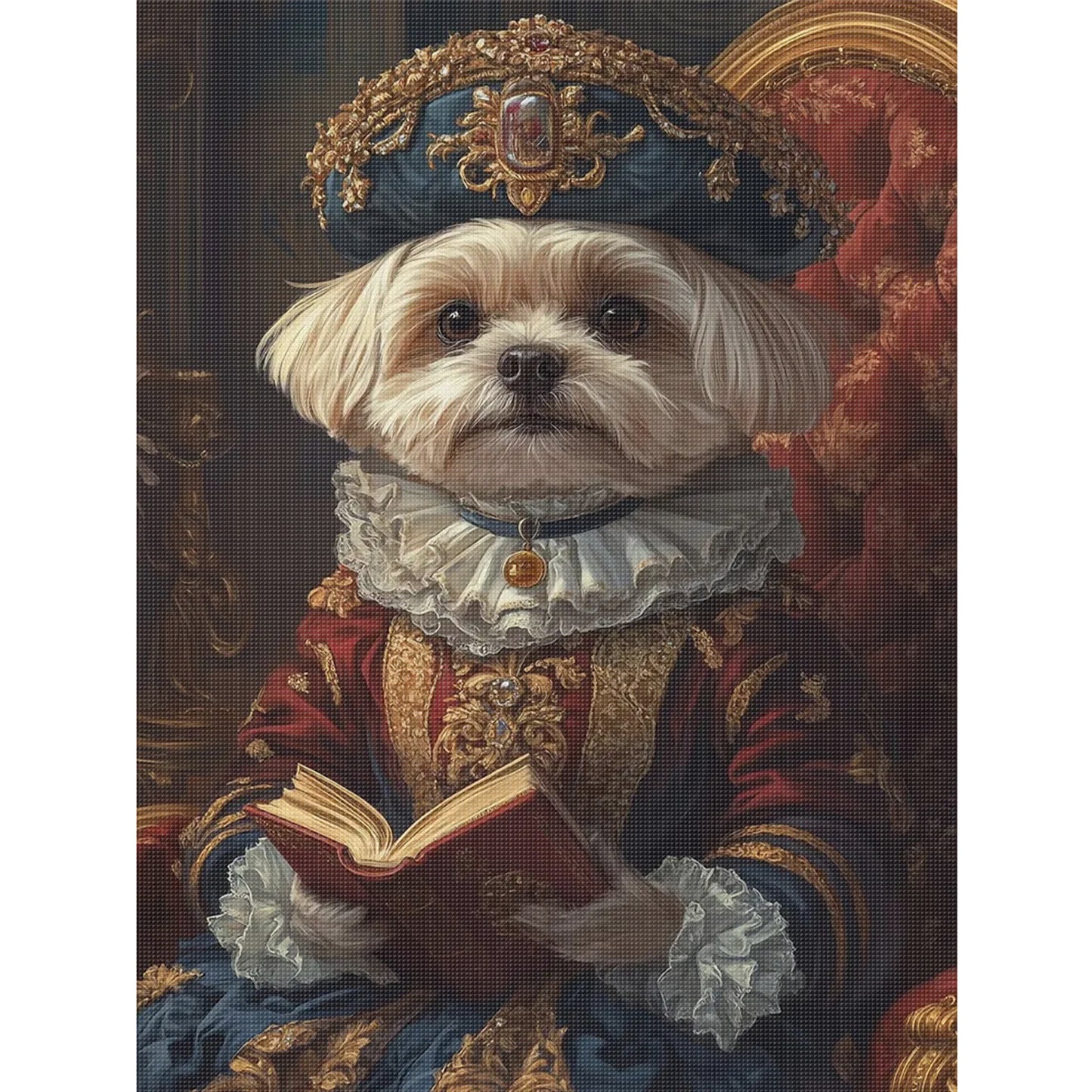 Royal Dog - Full 11CT Stamped Cross Stitch 40x55CM - Huacan