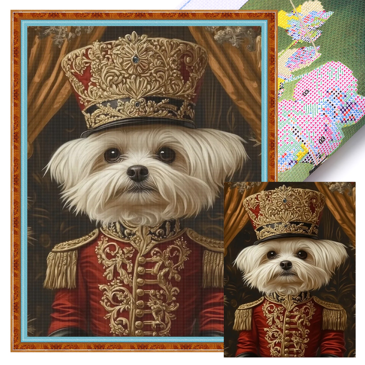 Royal Dog - Full 11CT Stamped Cross Stitch 40x55CM - Huacan