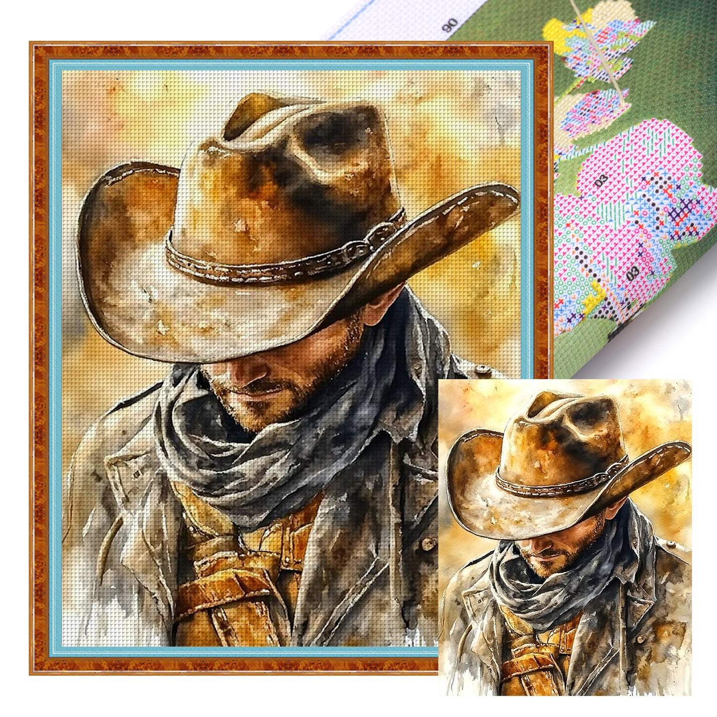 Cowboy - Full 11CT Stamped Cross Stitch 40x50CM - Huacan