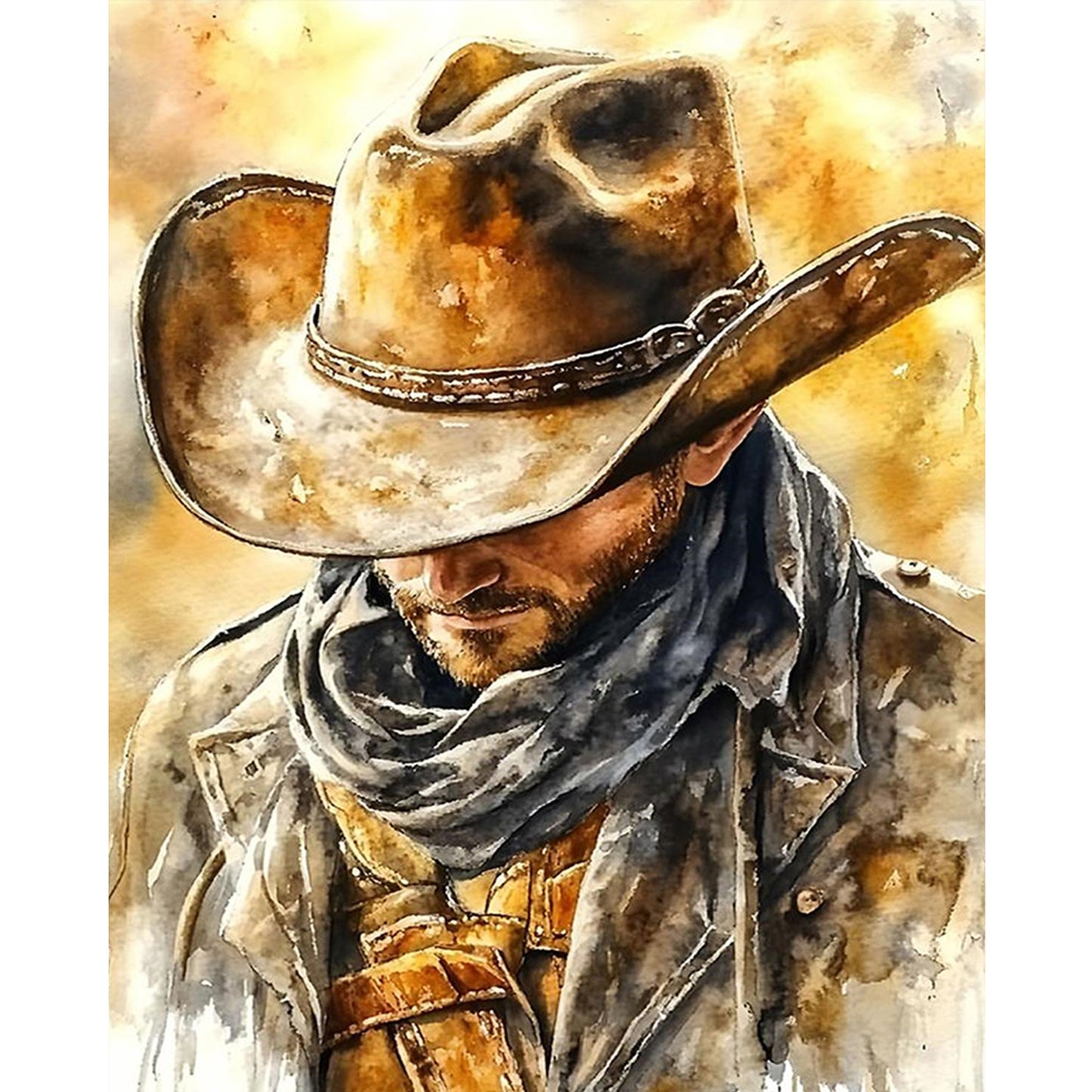 Cowboy - Full 11CT Stamped Cross Stitch 40x50CM - Huacan